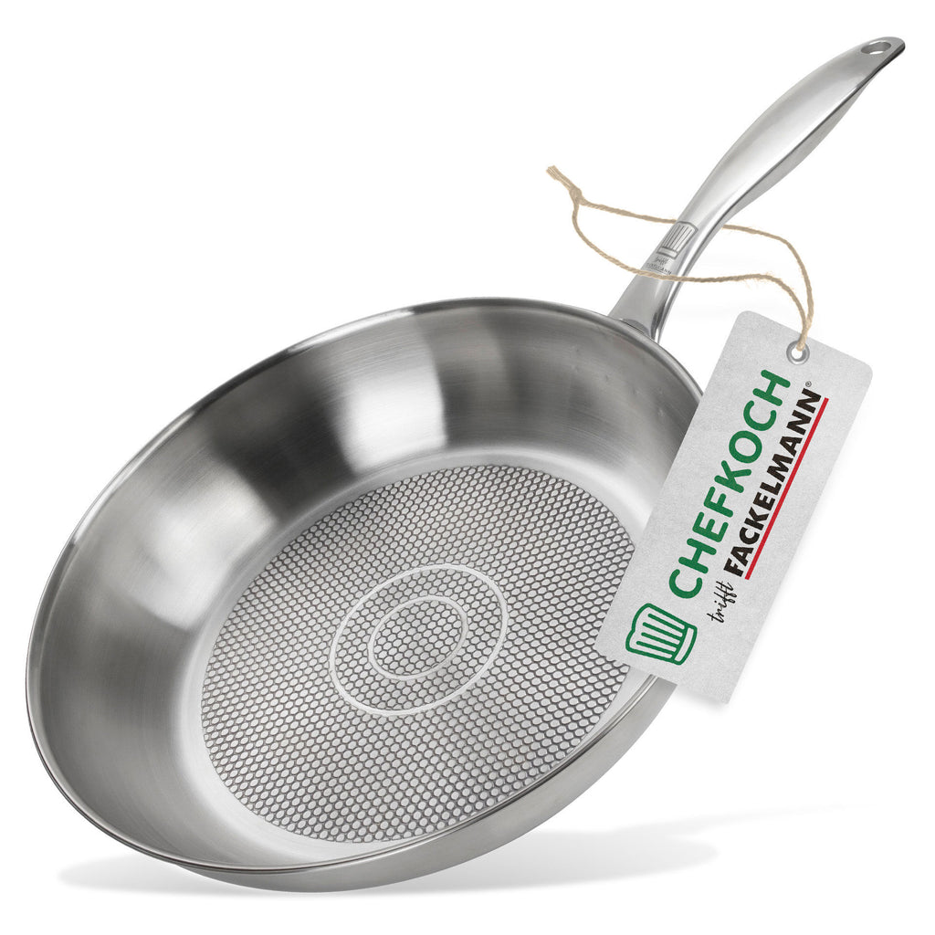 Stekepanne München rustfritt stål Ø28 cm non-stick forfra