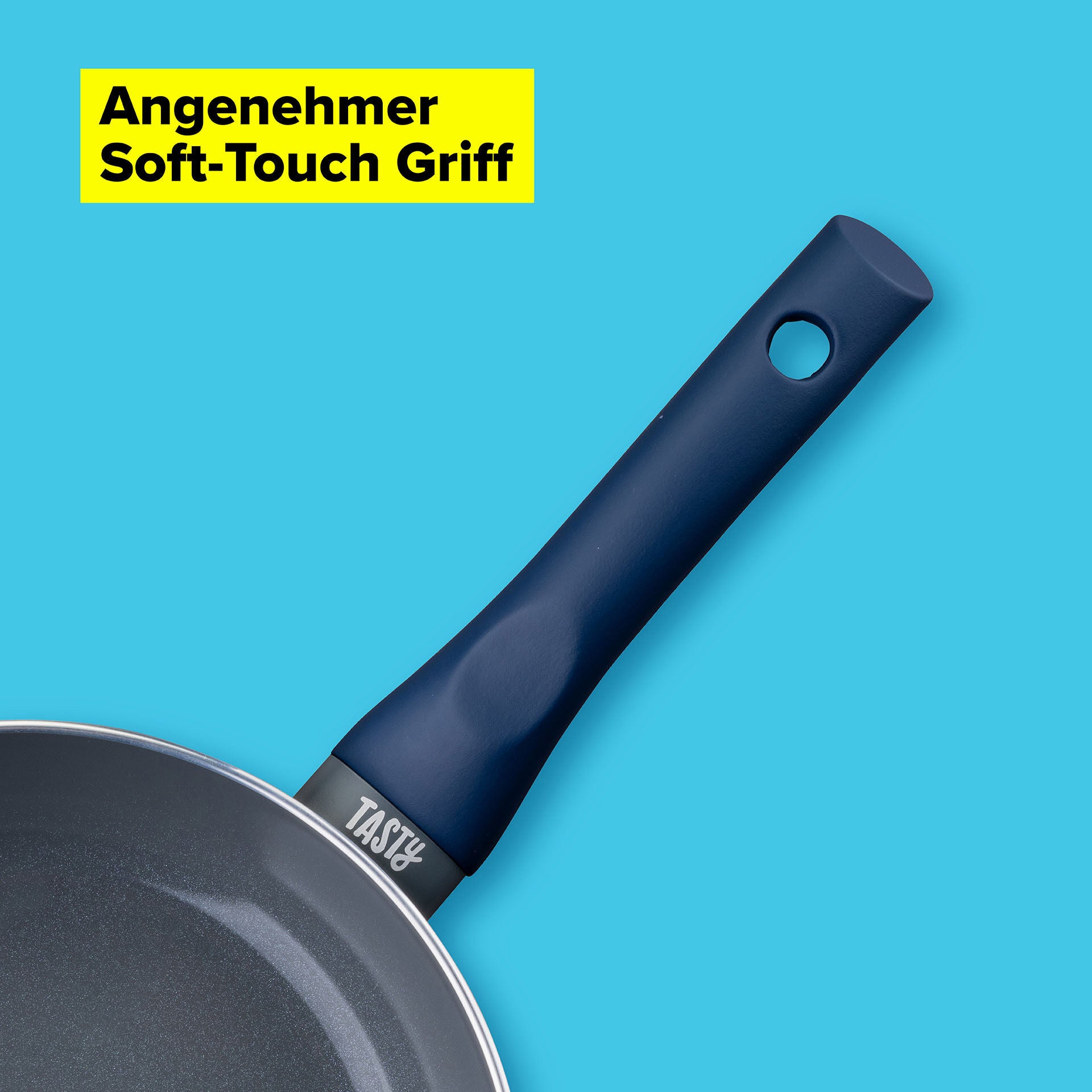 Stekepanne non-stick Ø20 cm aluminium Ocean Blue - Tasty montert på komfyr