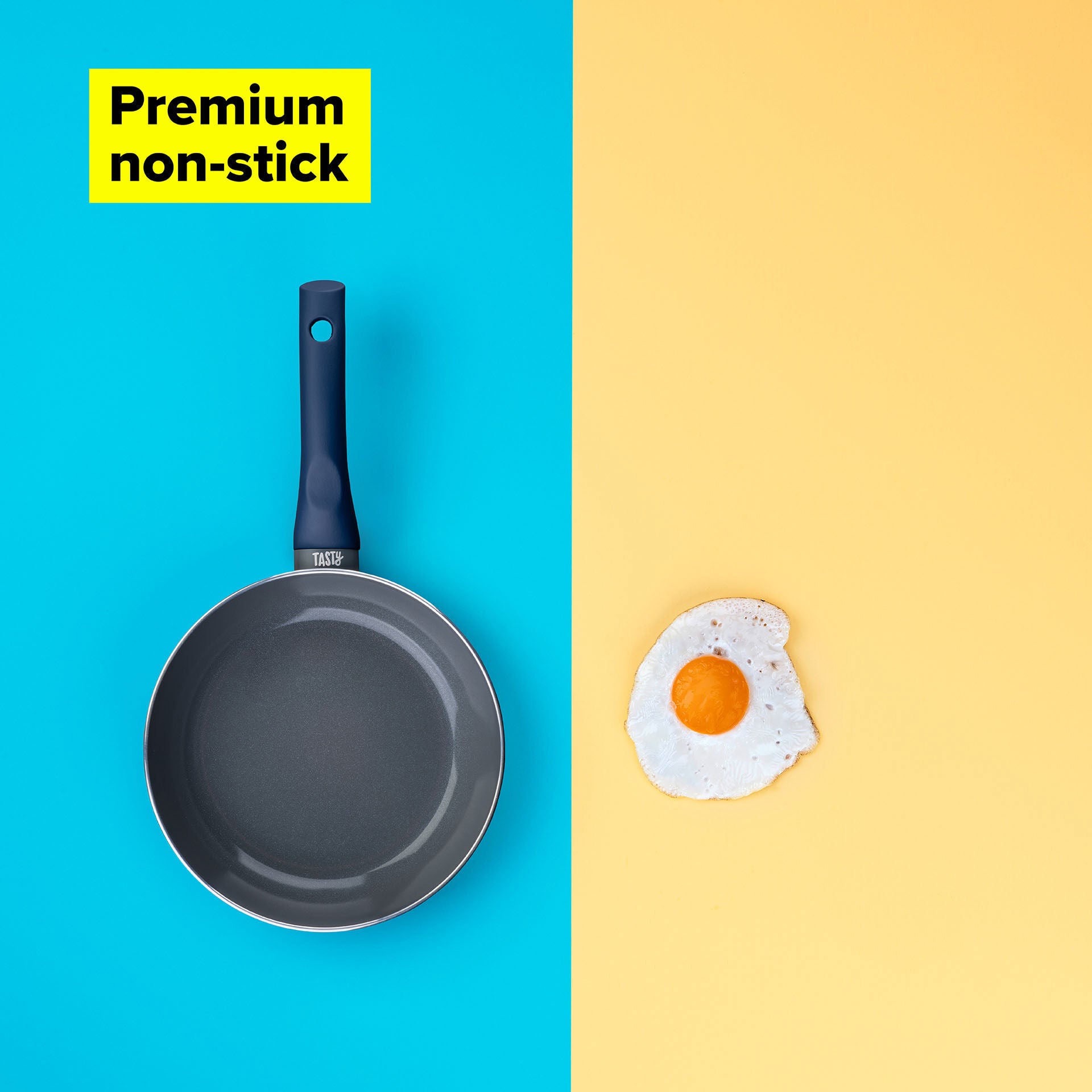 Stekepanne non-stick Ø20 cm aluminium Ocean Blue - Tasty sideprofil