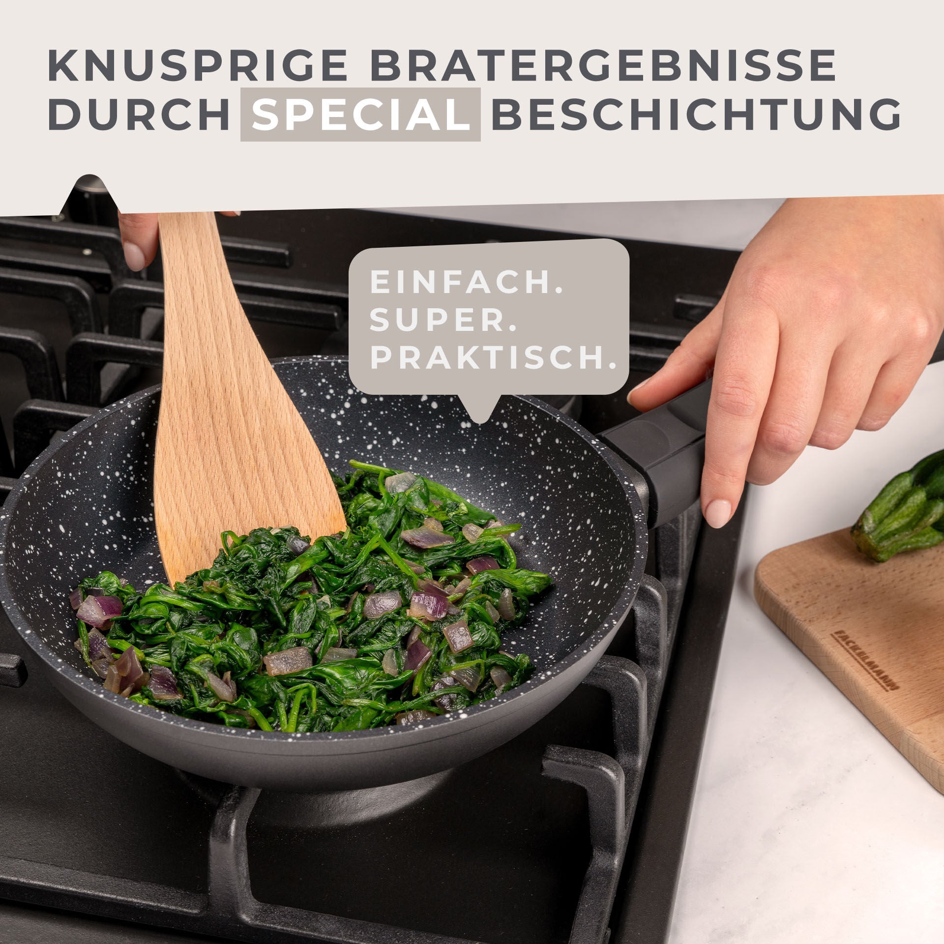 Stekepanne non-stick Marble Ø20 cm aluminium - Fackelmann sideprofil