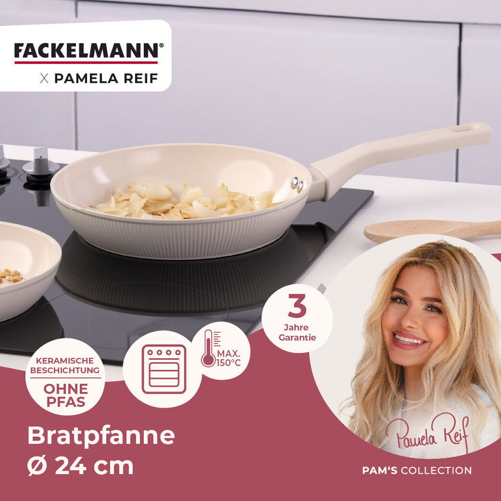 Nærbilde av keramisk belegg på Stekepanne Pamela Reif Shell Ø24 cm non-stick