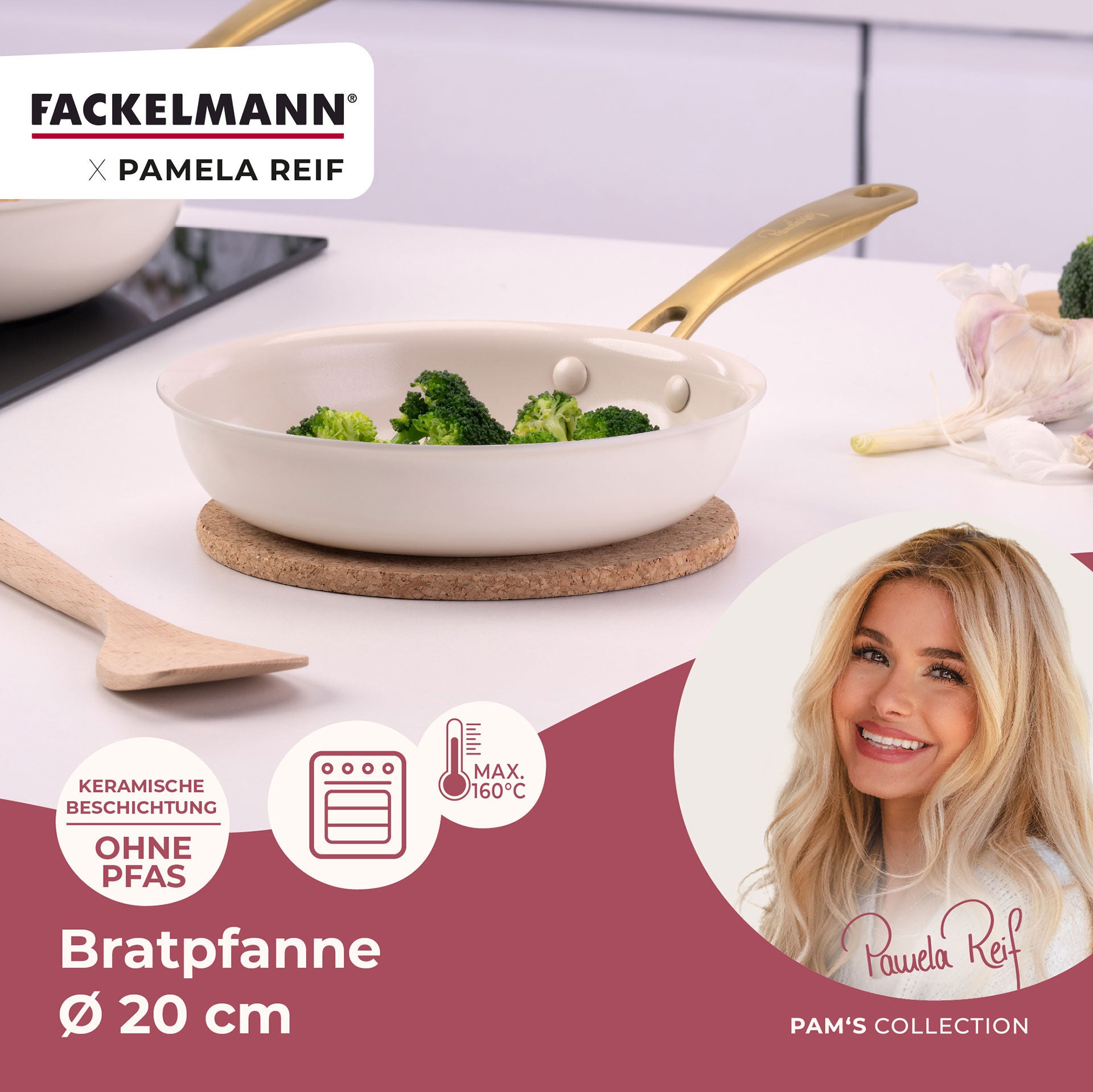 Håndtak med Pamela Reif signatur på Stekepanne Pamela Reif Signature Ø20 cm non-stick