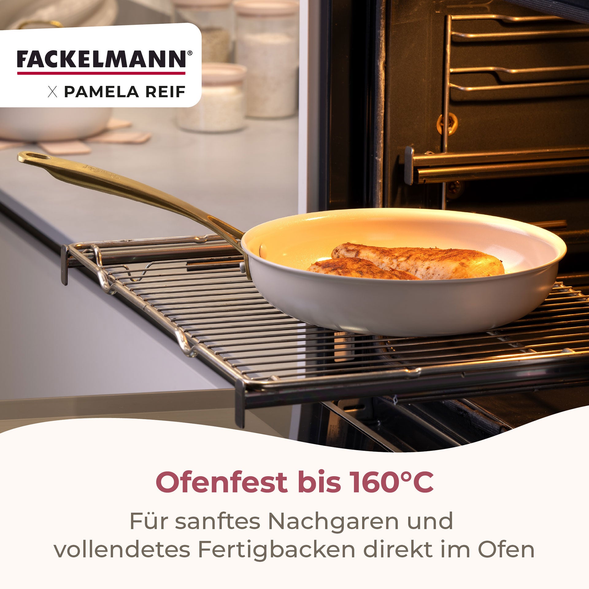 Stekepanne Pamela Reif Signature Ø20 cm non-stick i pastell-beige farge