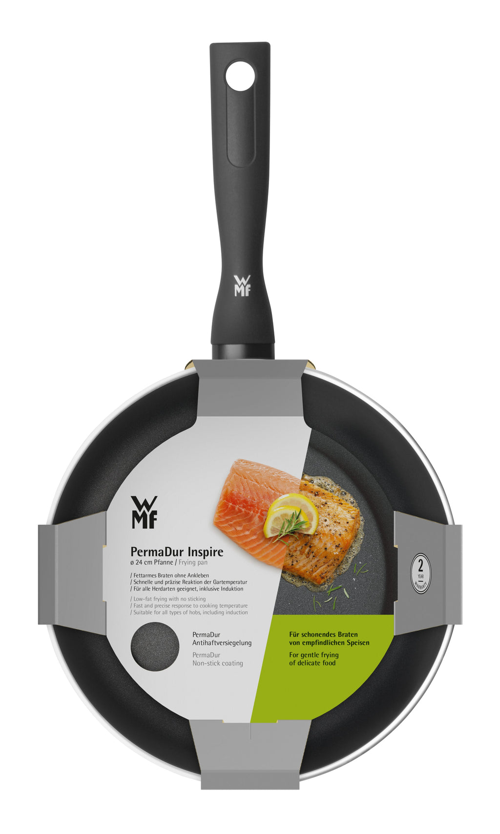 Nærbilde av håndtak på Stekepanne PermaDur Inspire 24 cm aluminium non-stick