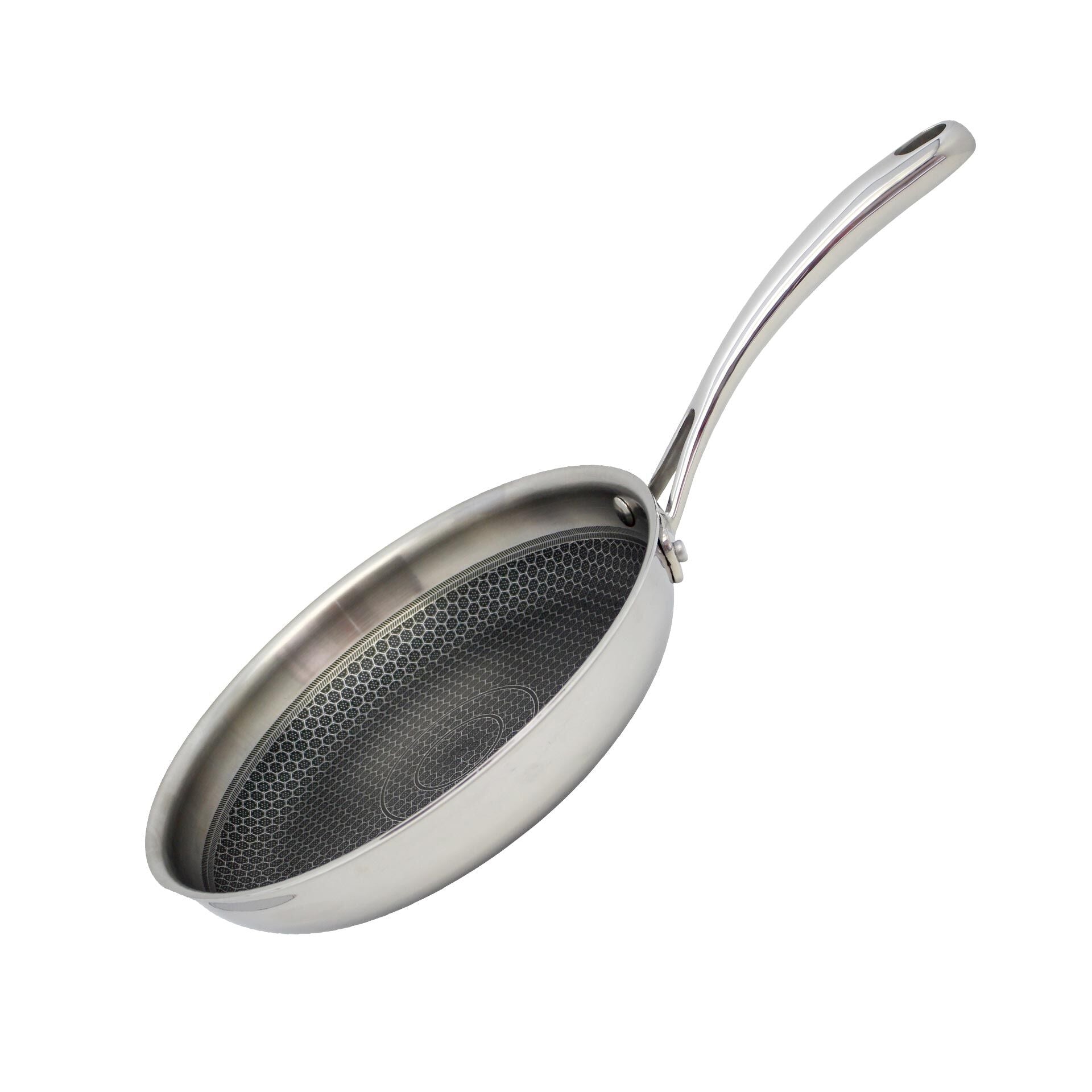 Stekepanne Relief rustfritt stål Ø24 cm non-stick fra forfra