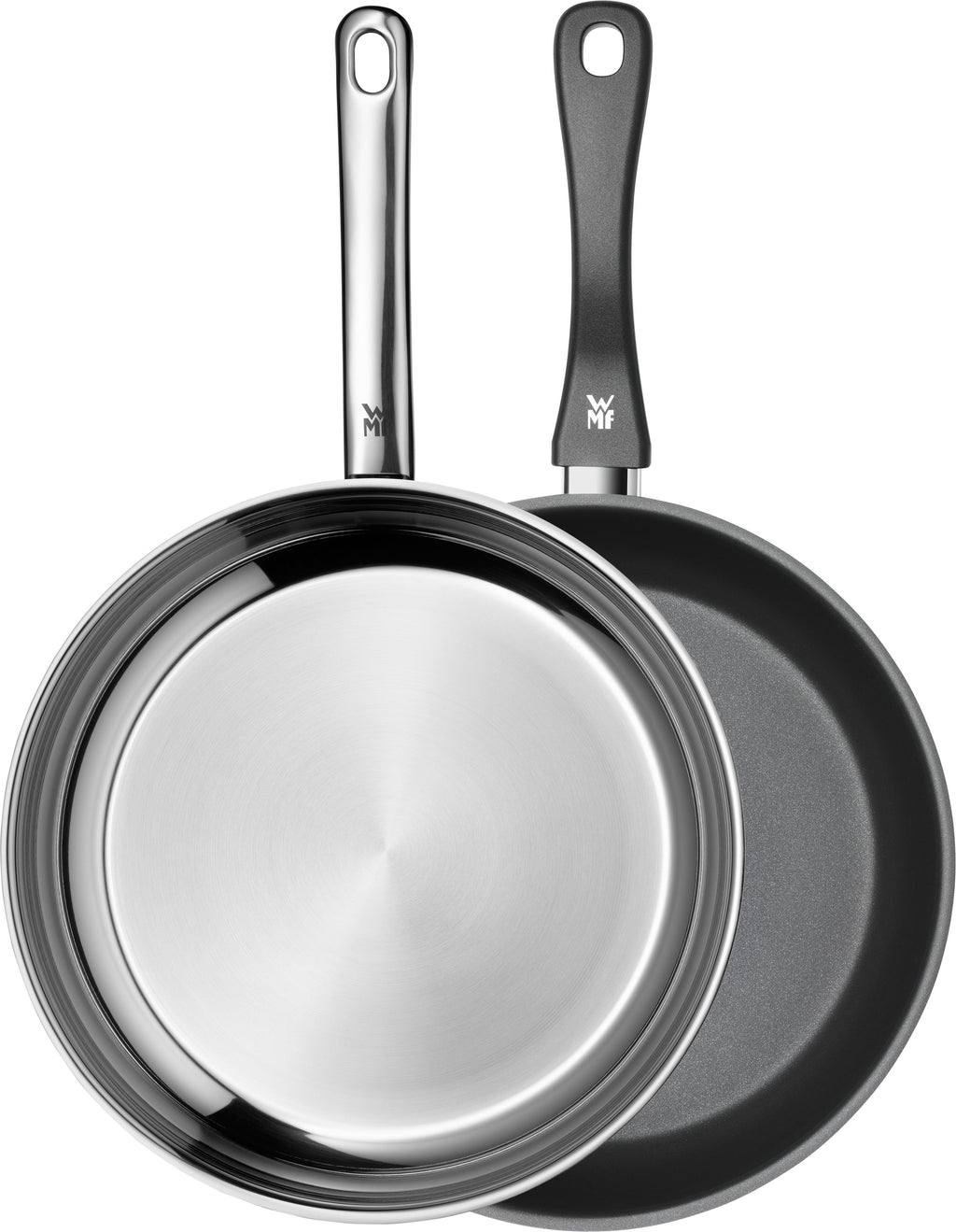 Stekepanne sett 2-delt rustfritt stål Ø28 cm non-stick WMF forfra