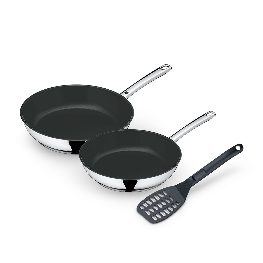 Stekepanne sett 3-delt 24 og 28 cm med stekespade non-stick forfra