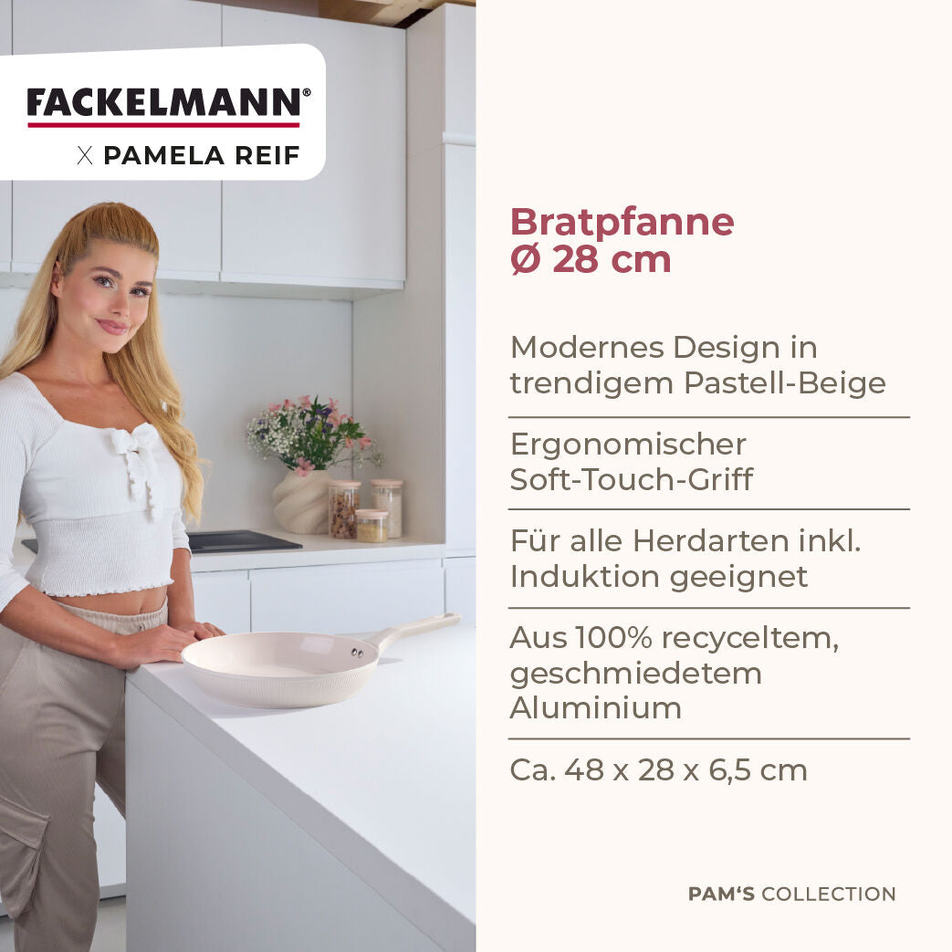 Nærbilde av soft-touch håndtak på Stekepanne Shell resirkulert aluminium Ø28 cm