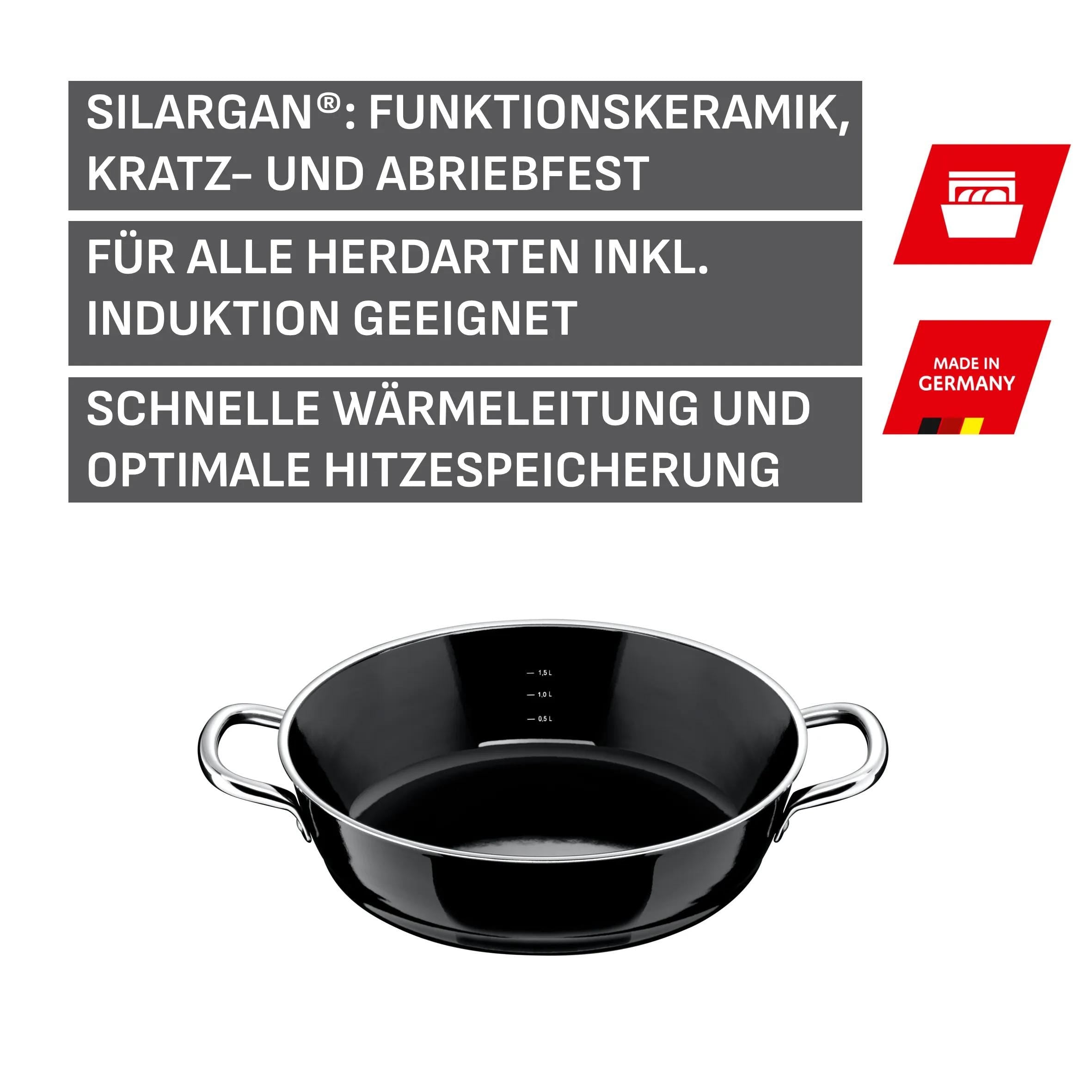 Nærbilde av Silargan-belegg på Stekepanne Silargan® 24 cm induksjon svart - Silit