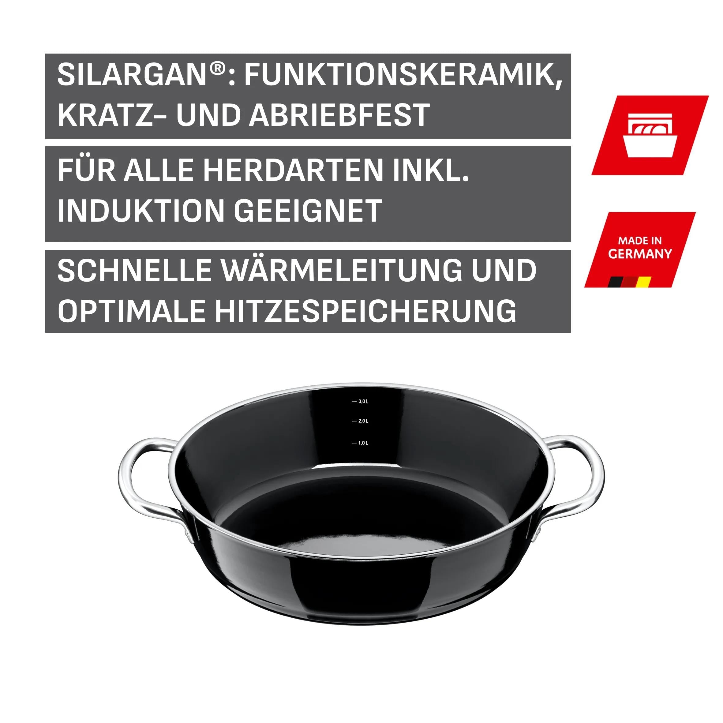 Nærbilde av håndtak på Stekepanne Silargan® 28 cm induksjon svart - Silit