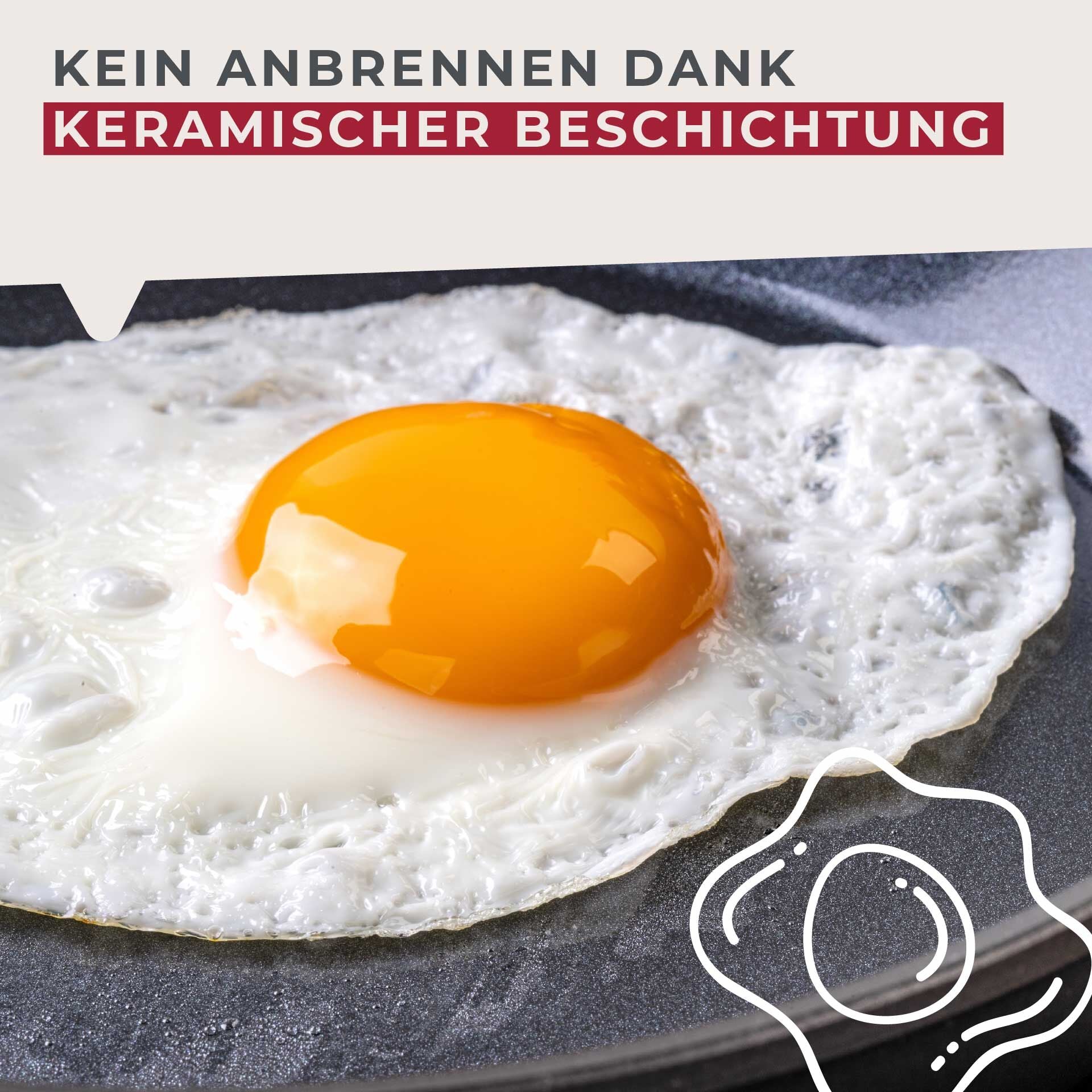 Stekepanne Soft Collection keramikk non-stick Ø20 cm - Fackelmann montert på komfyr