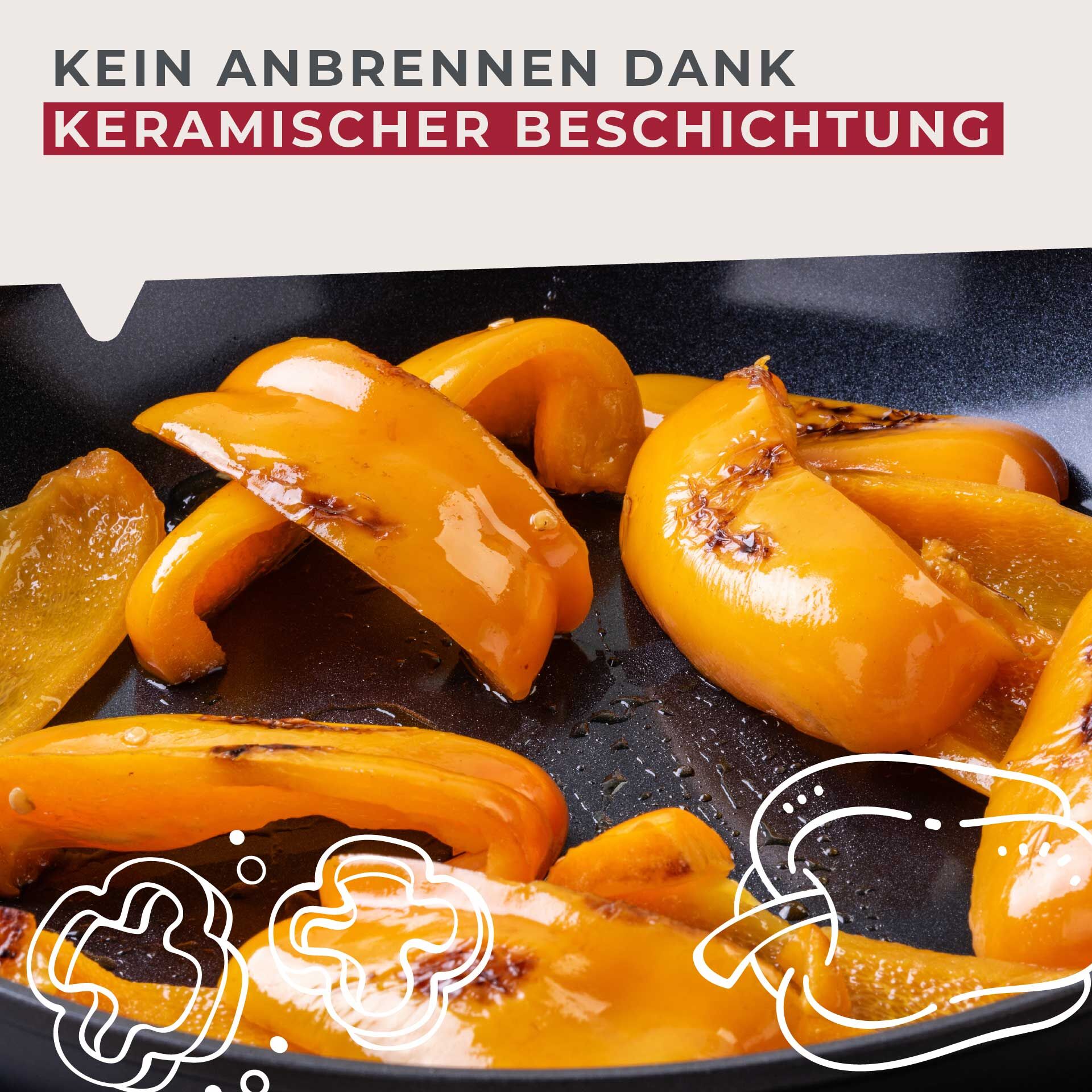 Stekepanne Soft Collection keramikk non-stick Ø28 cm montert på kokeplate