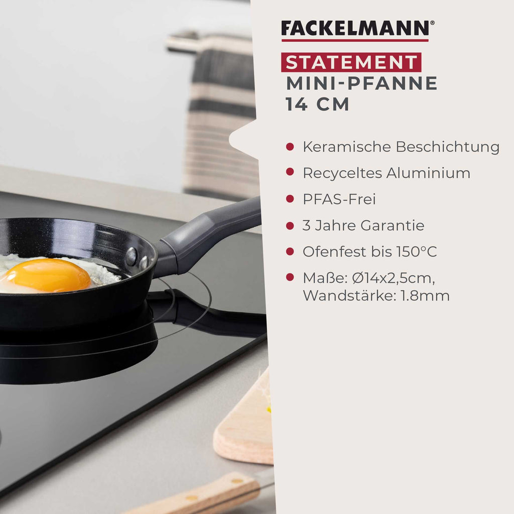 Stekepanne Statement keramikk non-stick Ø14 cm montert på komfyr