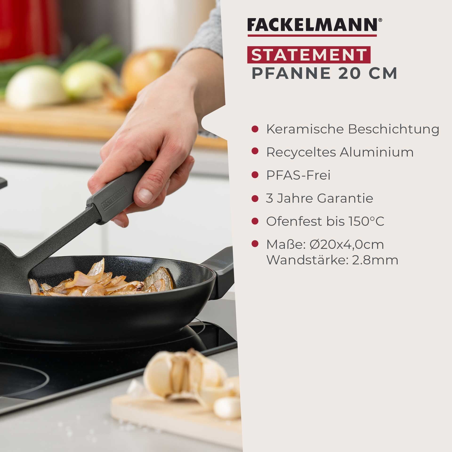 Nærbilde av håndtak på Stekepanne Statement keramikk non-stick Ø20 cm aluminium
