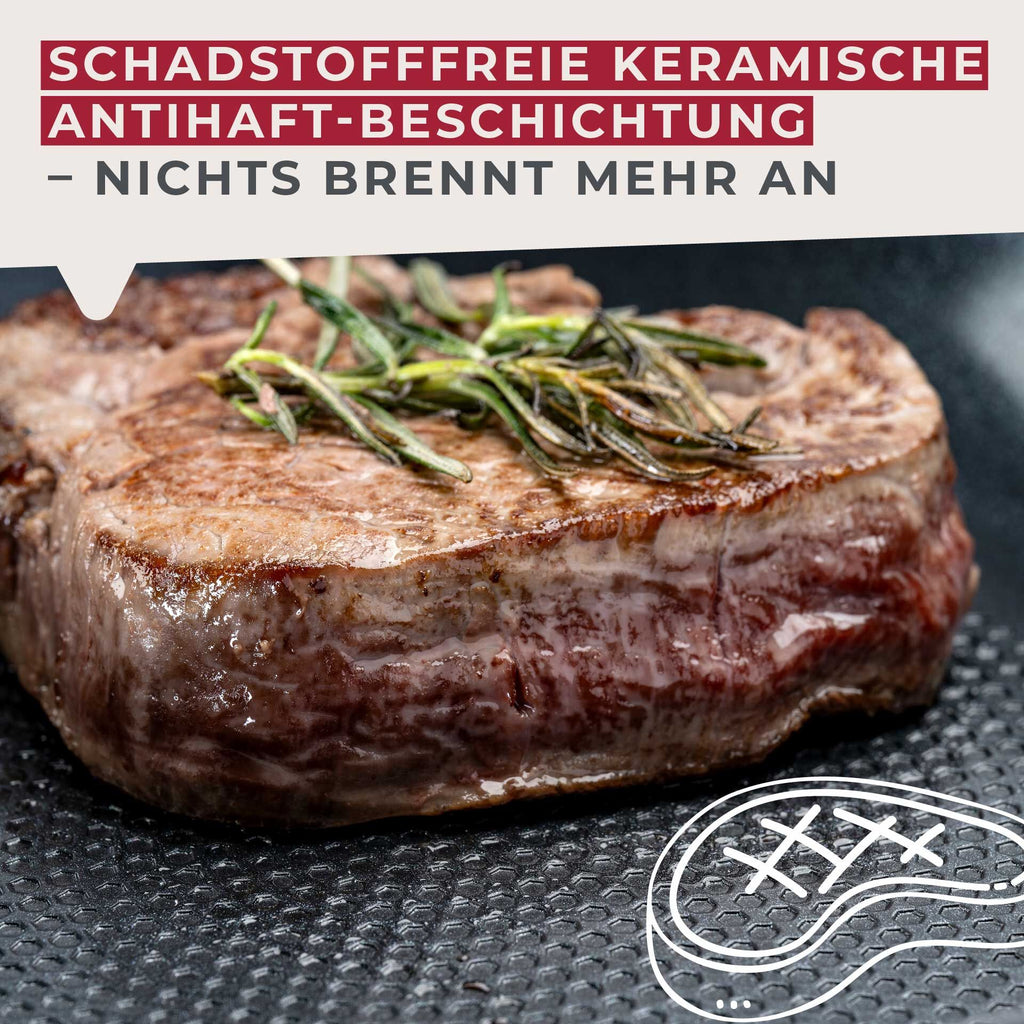 Stekepanne Statement keramikk non-stick Ø24 cm aluminium nærbilde håndtak