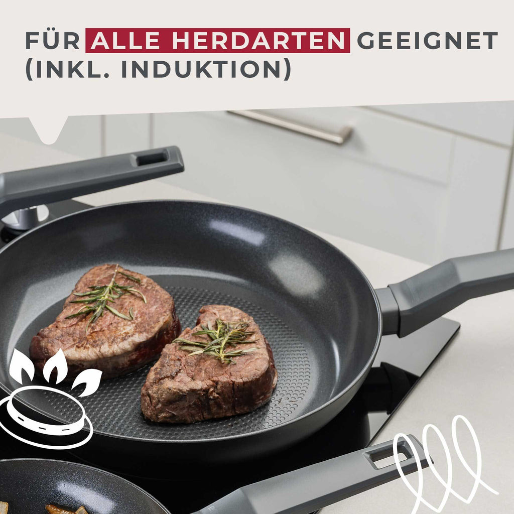 Stekepanne Statement keramikk non-stick Ø24 cm aluminium sideprofil