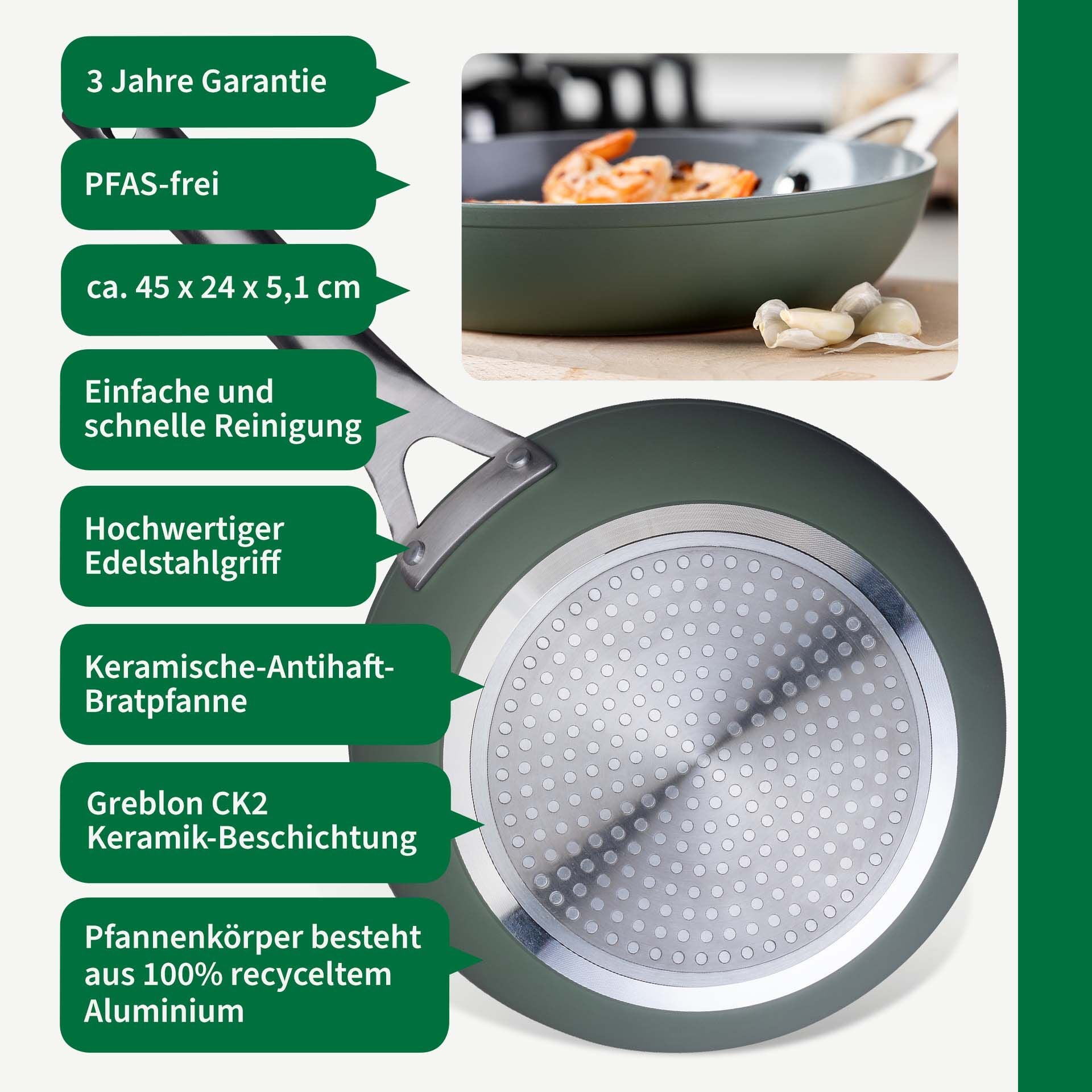 Rustfritt stål håndtak på Stekepanne Stuttgart Ø24 cm