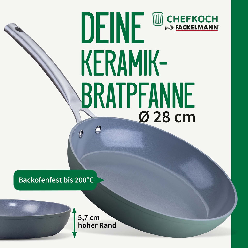 Detaljbilde av keramisk belegg på Stekepanne Stuttgart Ø28 cm