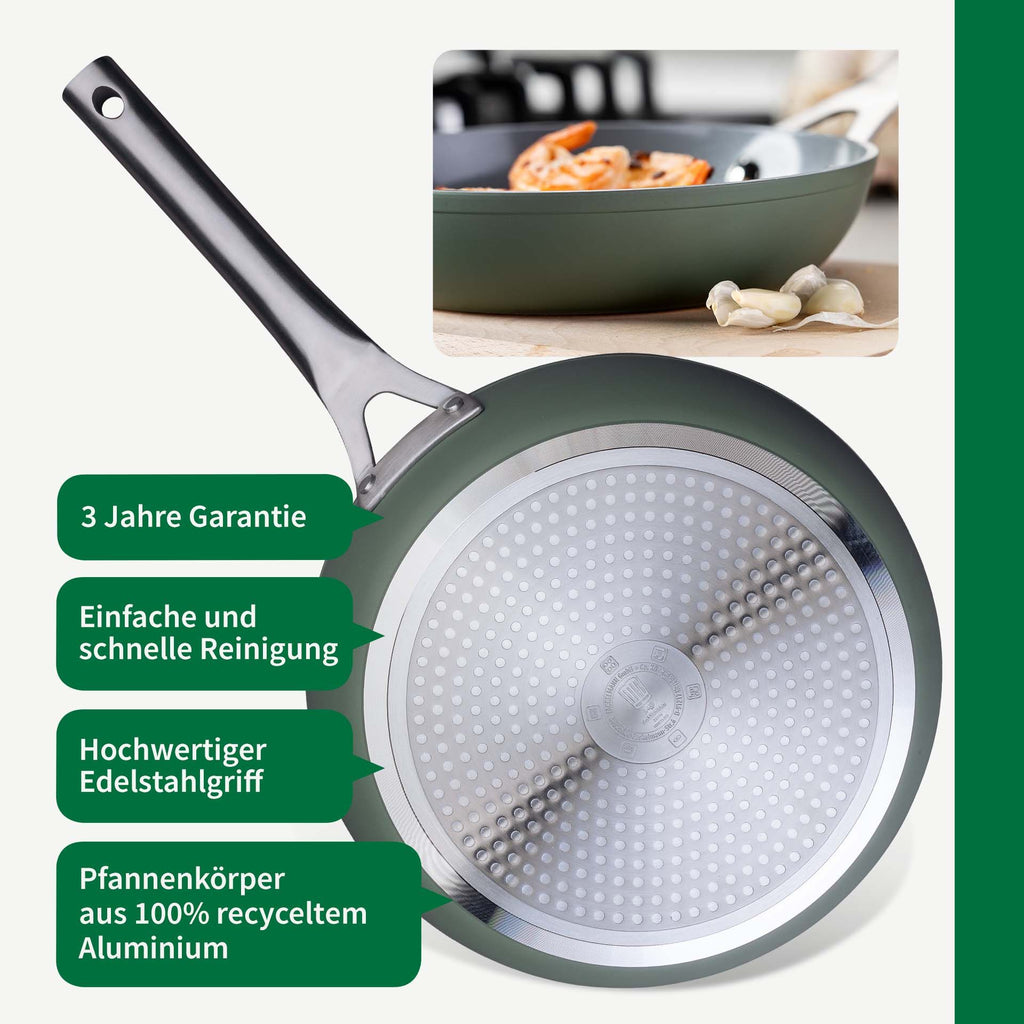Nærbilde av håndtak på Stekepanne Stuttgart Ø28 cm keramisk non-stick