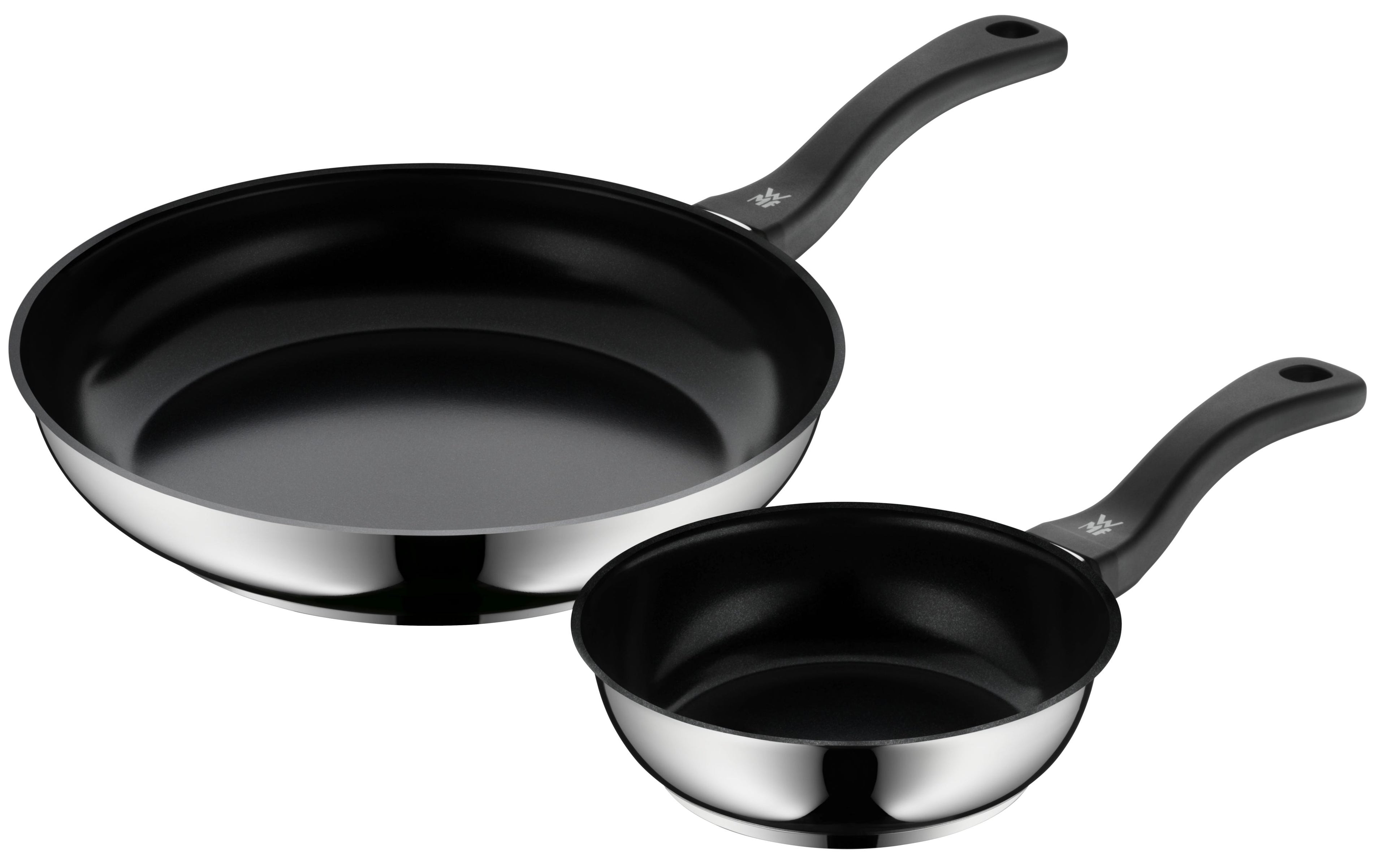 Stekepannesett 2-delt non-stick 18 cm + 28 cm rustfritt stål - WMF forfra