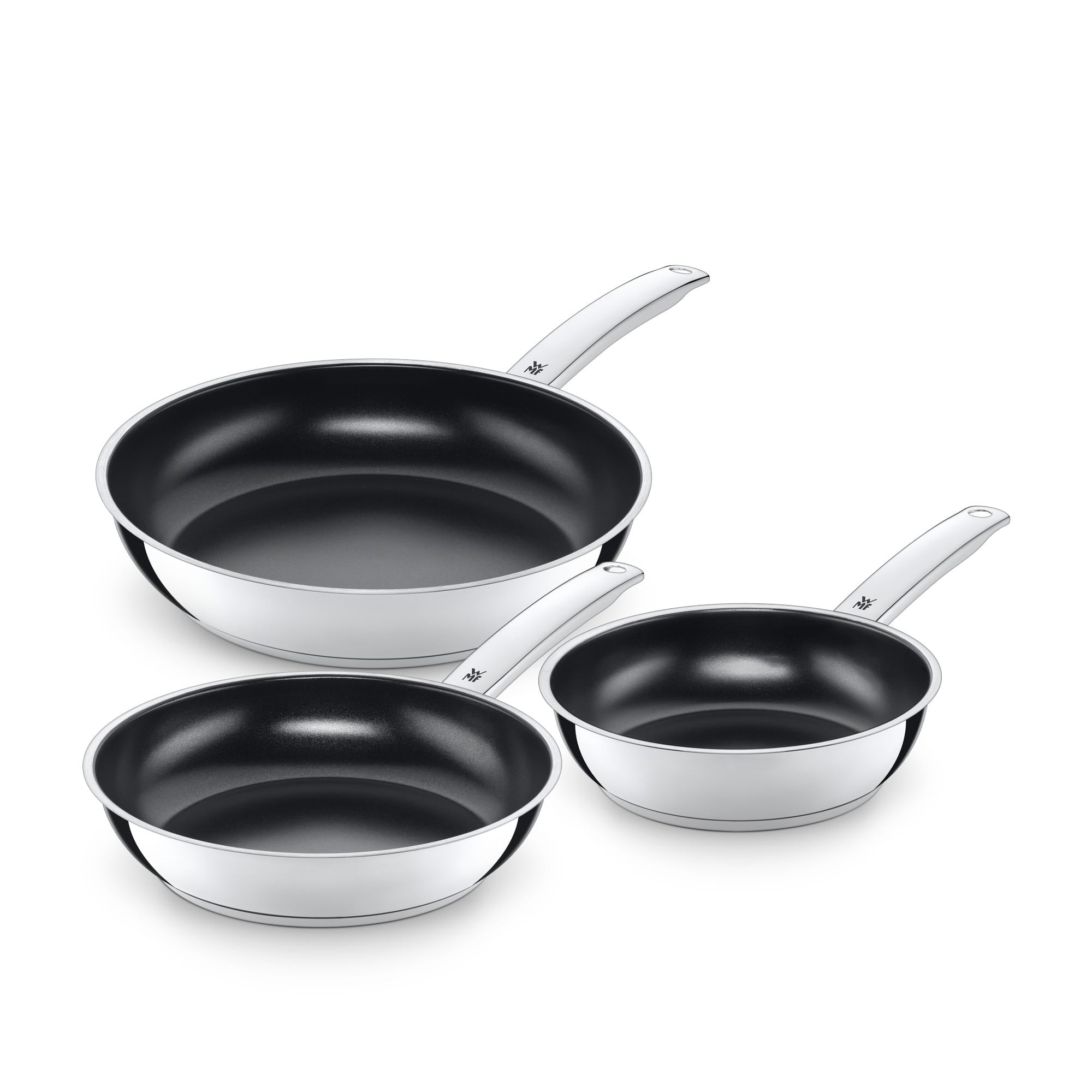 Stekepannesett 3-delt 20, 24 og 28 cm keramisk non-stick Durado - WMF forfra