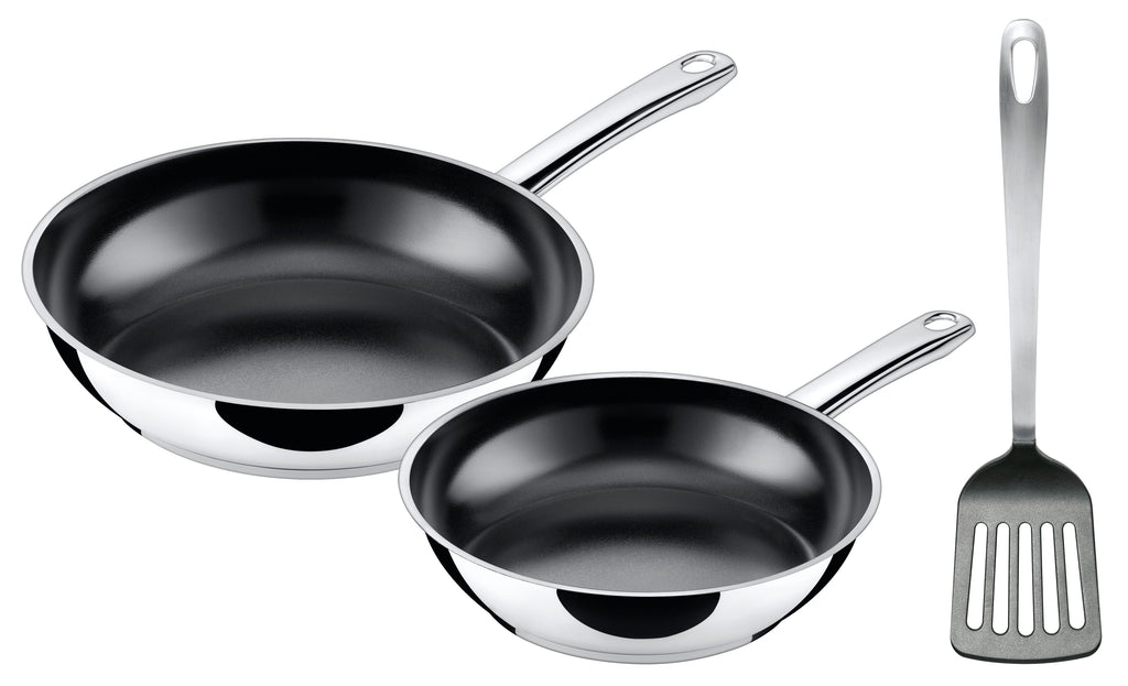 Stekepannesett 3-delt med stekespade 20 og 24 cm non-stick Silit forfra