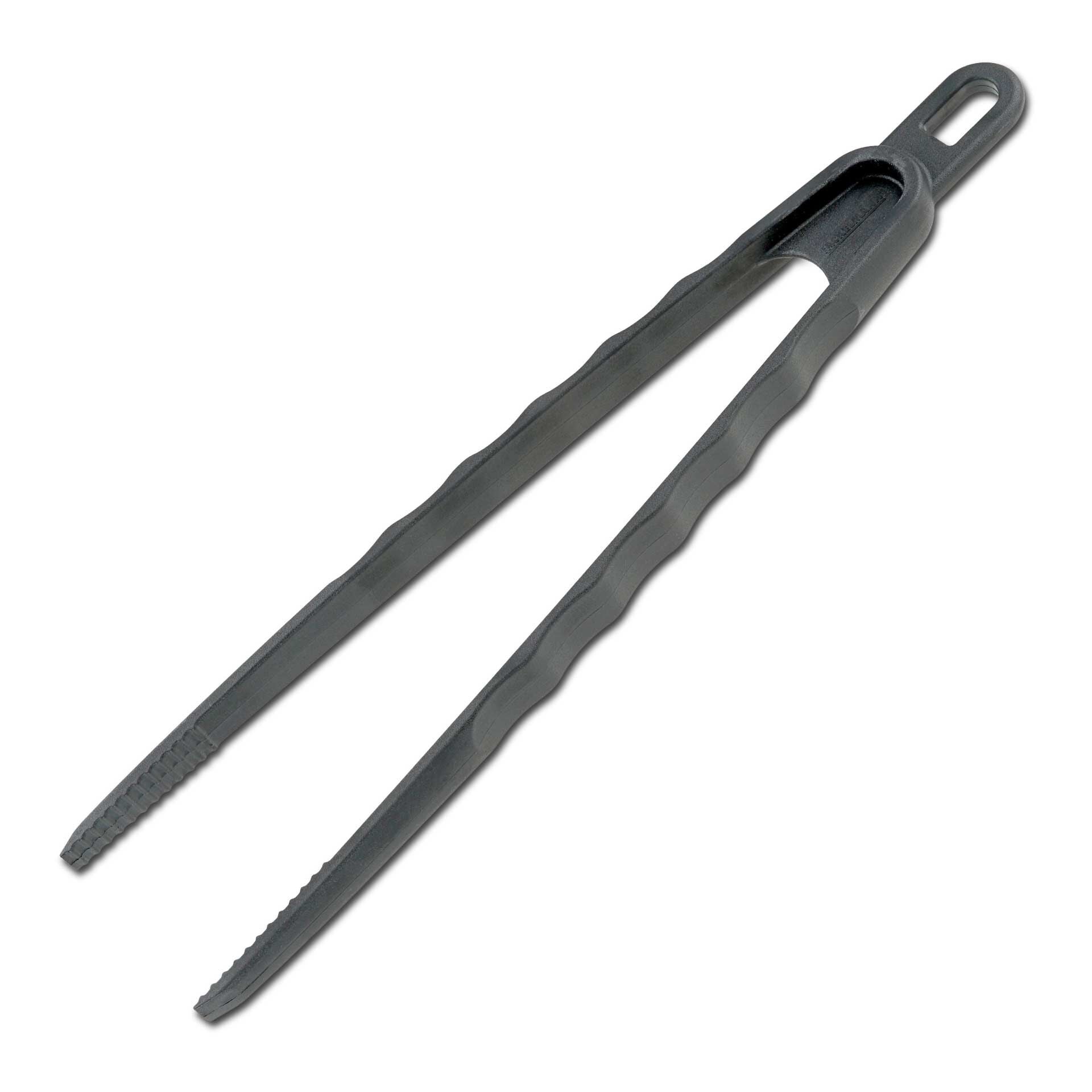 Stekepinsett 29 cm svart varmebestandig for grilling forfra