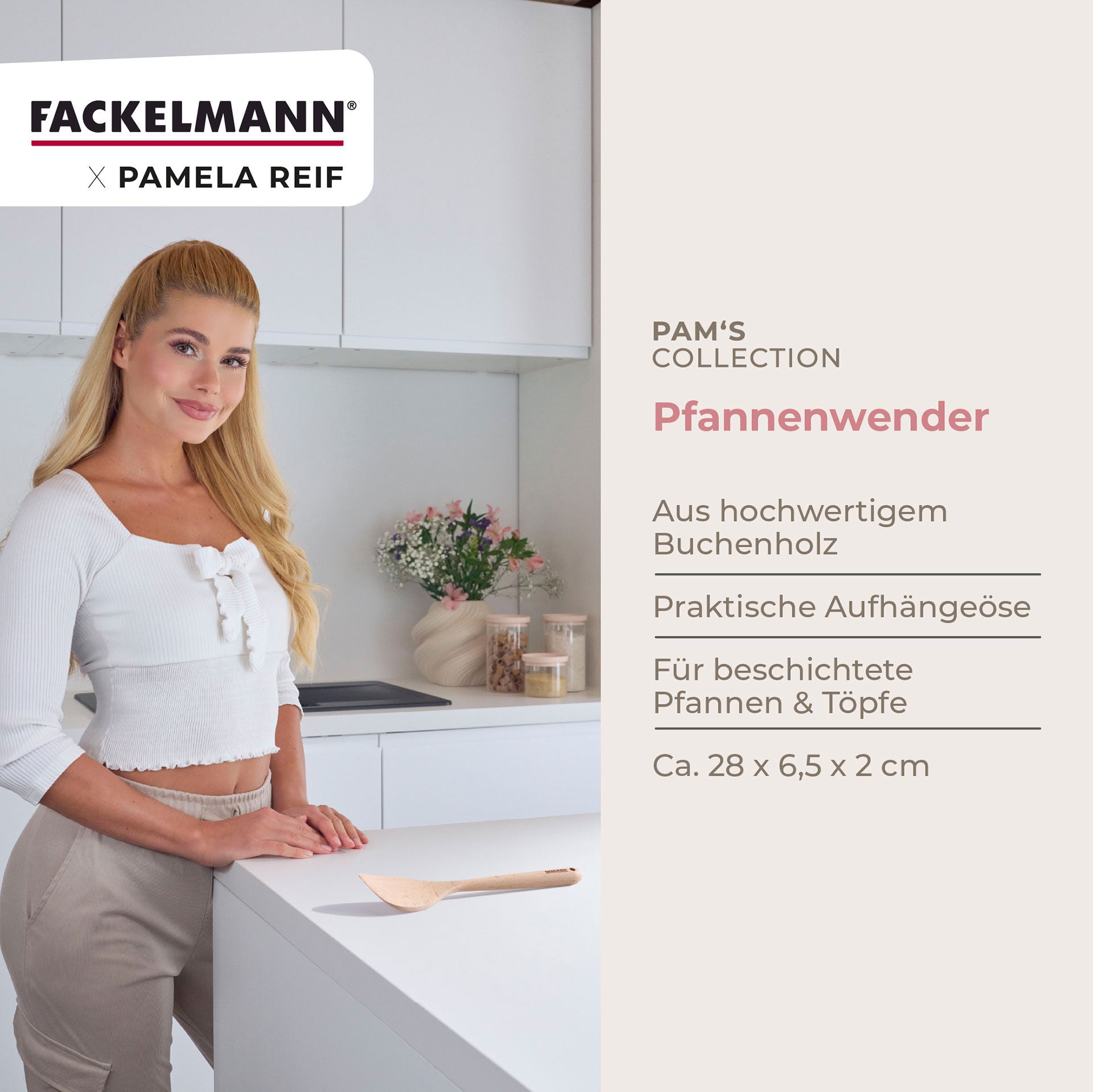 Montert Stekespade bøketre 28 cm FSC-sertifisert - Fackelmann på kjøkken