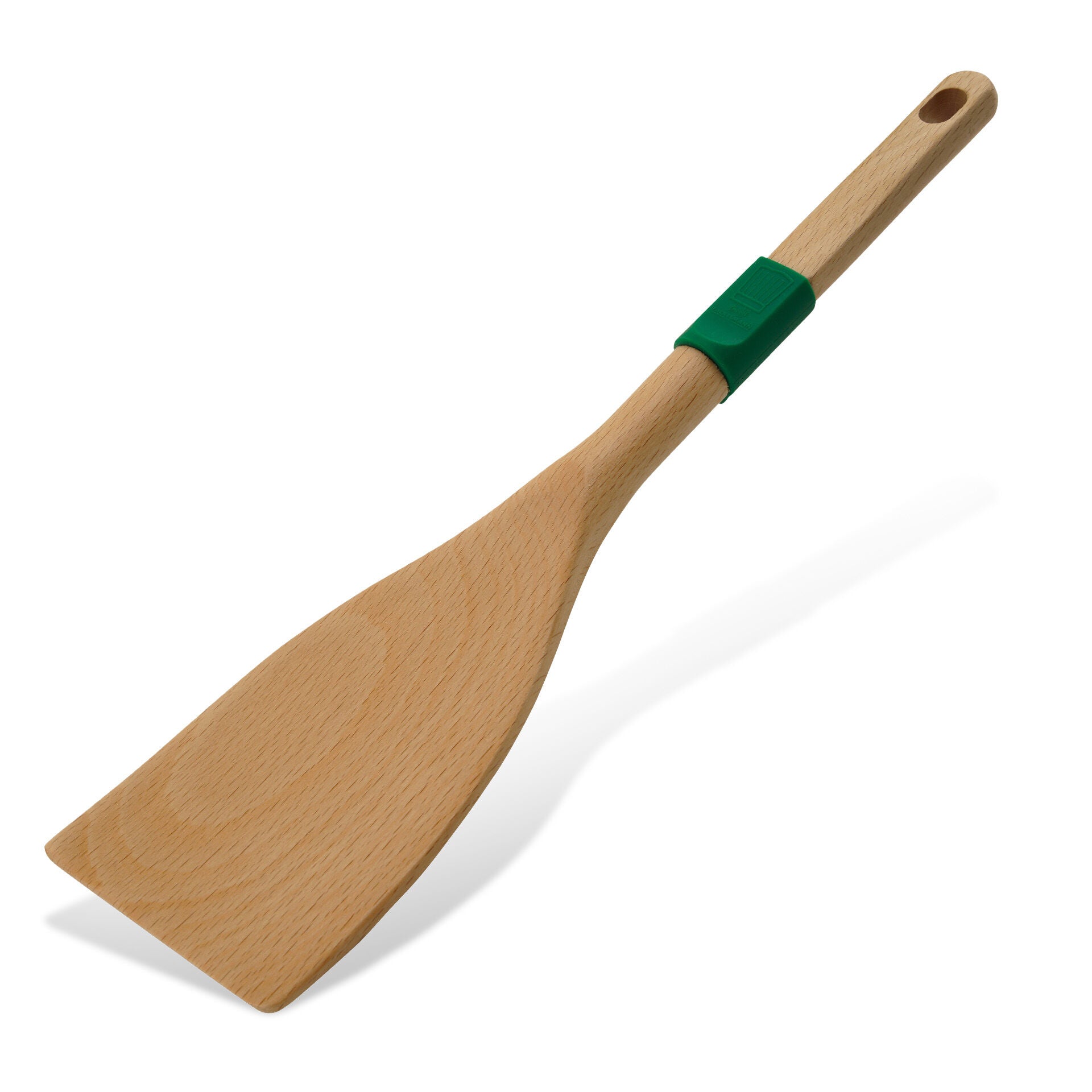 Stekespade bøketre 31 cm med silikonring montert i kjøkken