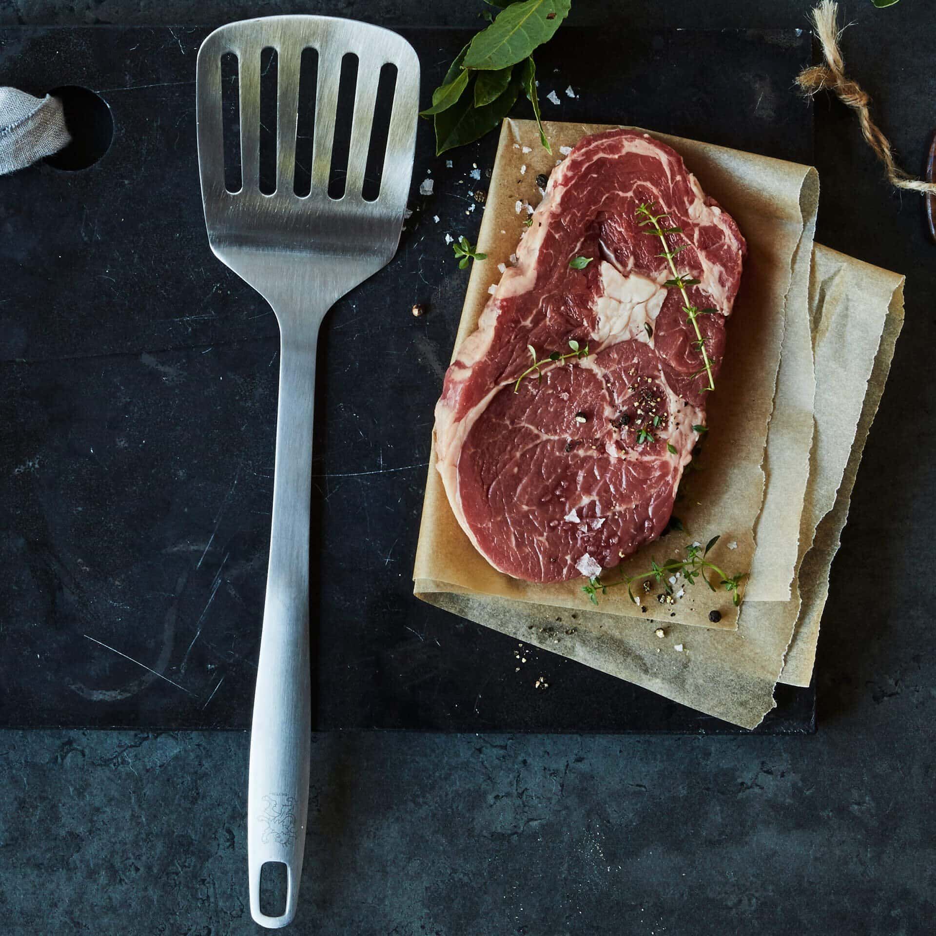 Stekespade med slisser 32 cm rustfritt stål satinfinish Stanley Rogers pakket i originalemballasje