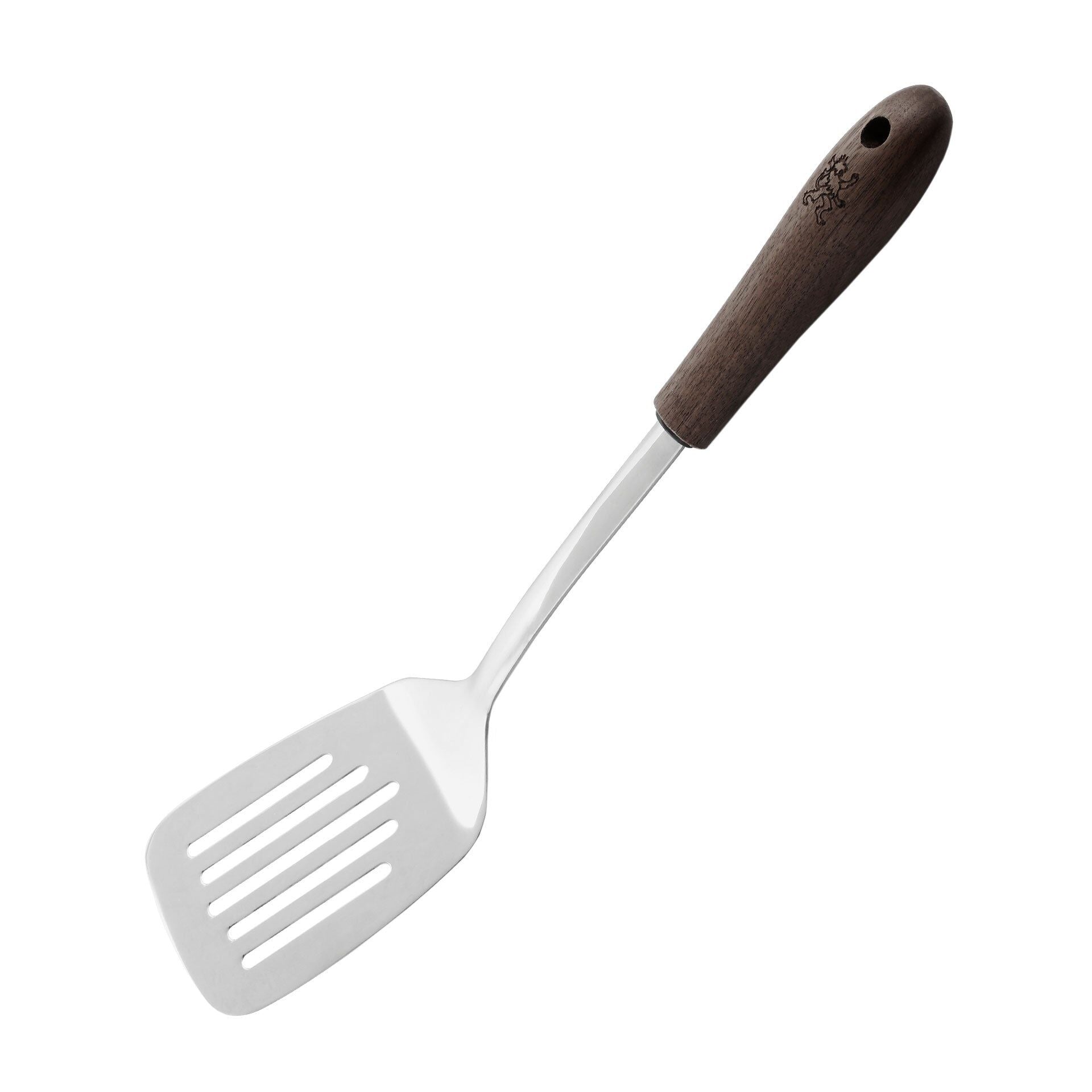 Stekespade med slisser 32 cm valnøttre og rustfritt stål - Stanley Rogers forfra