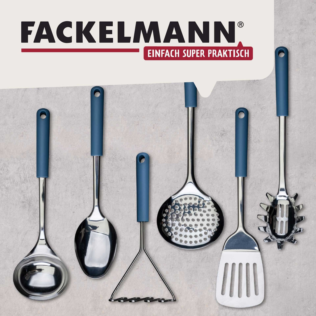Siden av Stekespade med slisser rustfritt stål 33 cm blå - Fackelmann