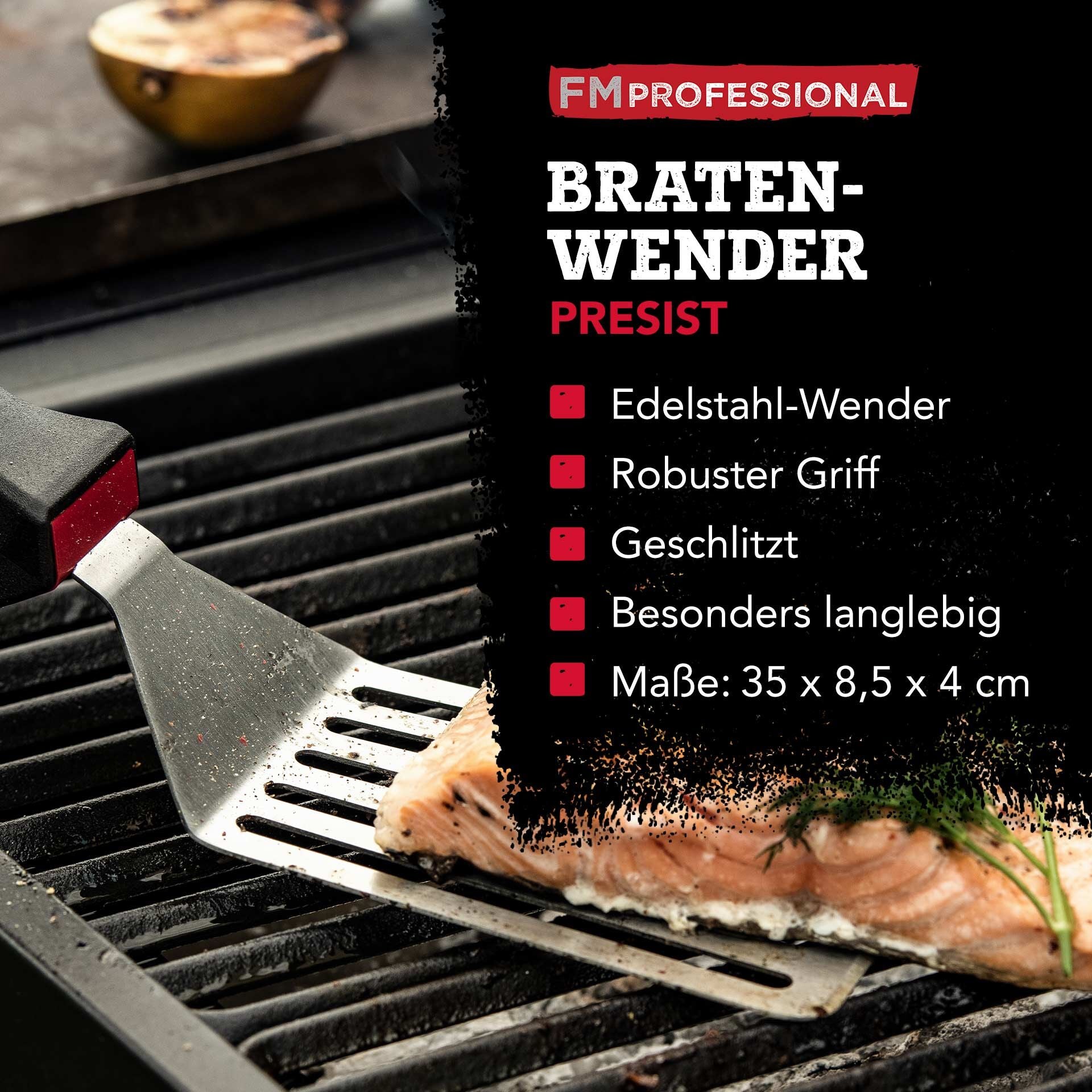 Stekespade med spalter 15x8 cm oppvaskmaskinsikker - FMprofessional montert