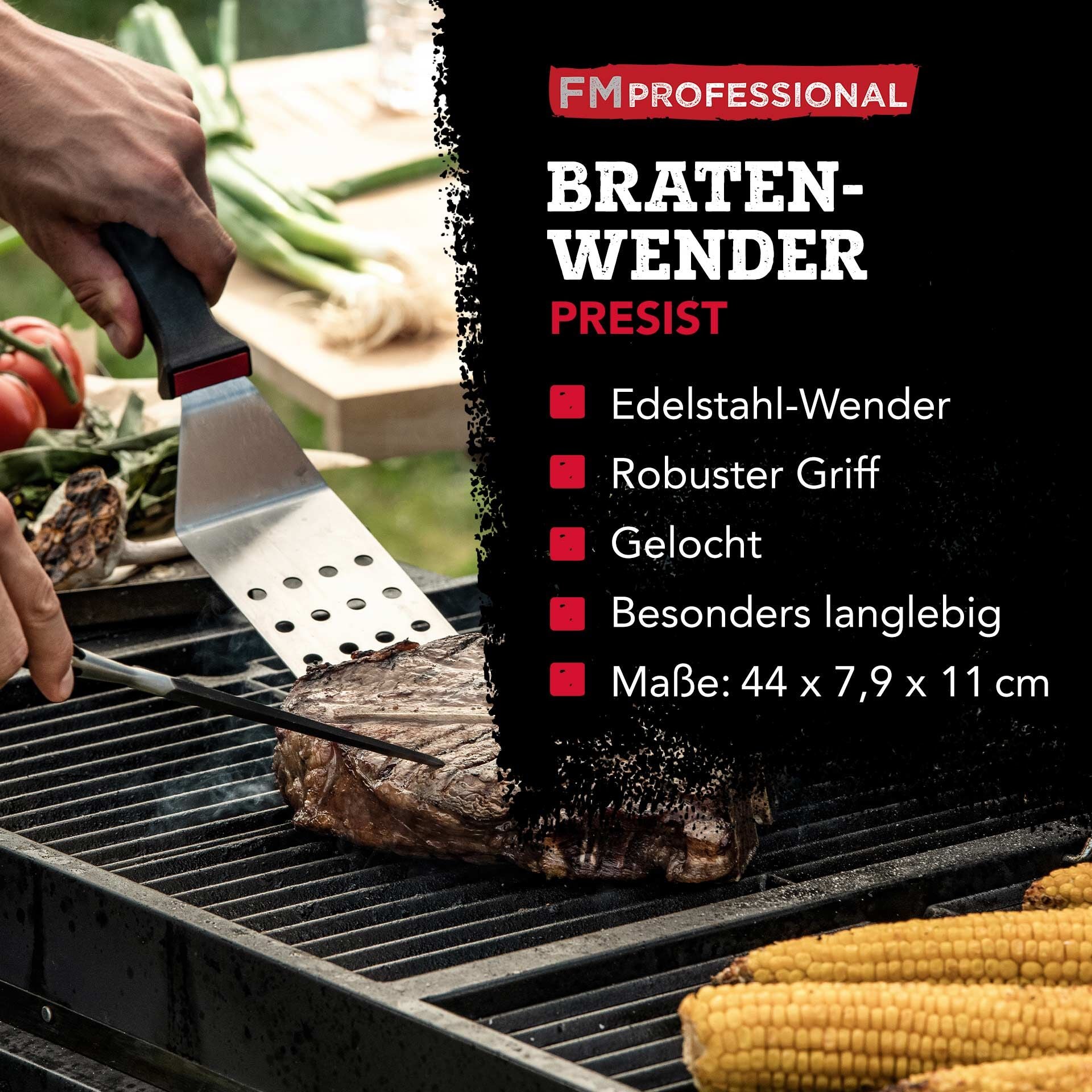 Nærbilde av perforert spade Stekespade perforert 24x7 cm varmebestandig FMprofessional