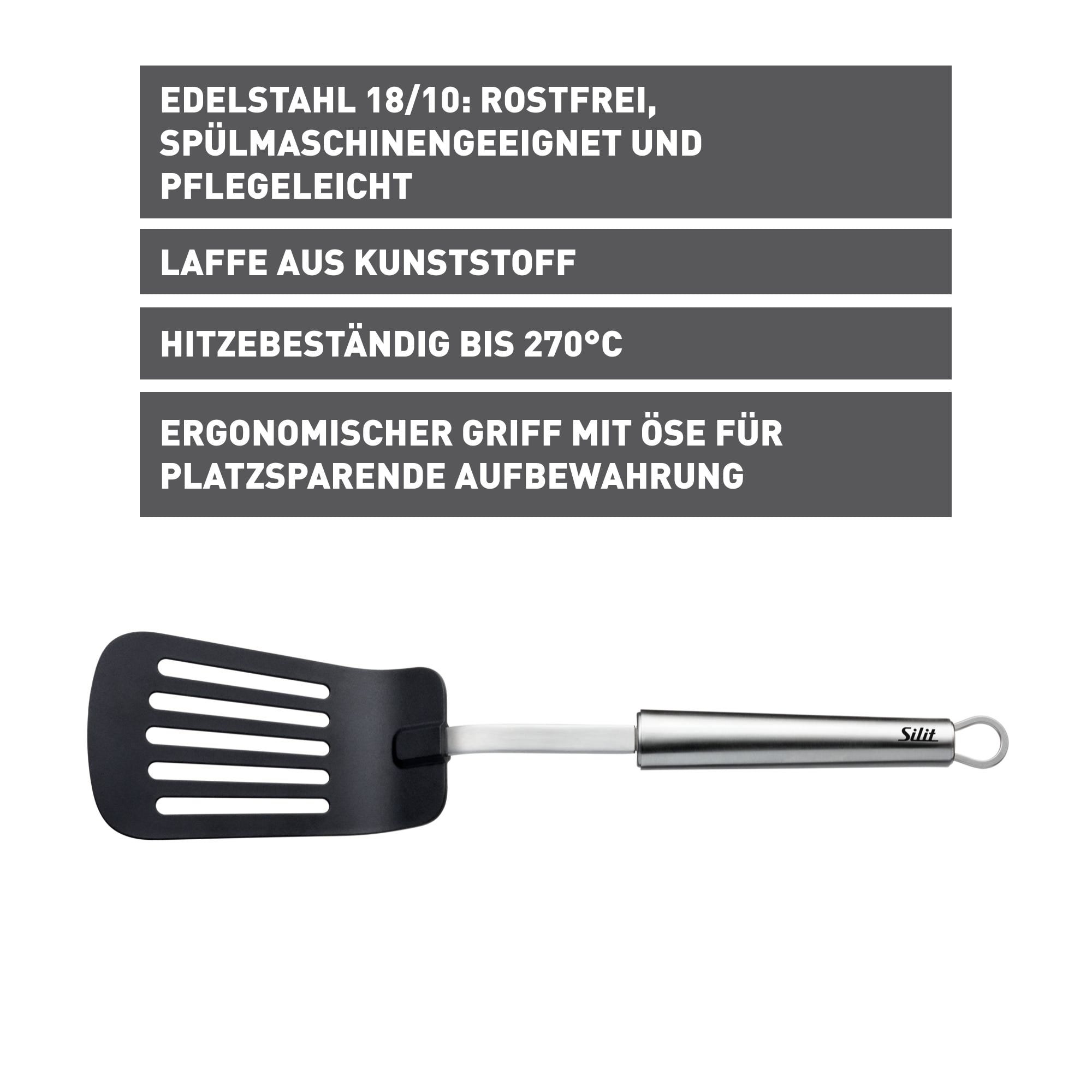 Stekespade plast og rustfritt stål 34 cm - Silit detaljer