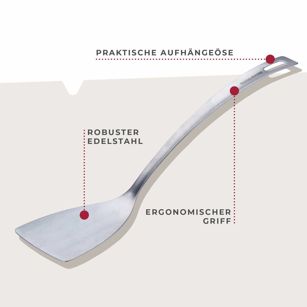 Detalj av opphengskrok på Stekespade rustfritt stål 33 cm