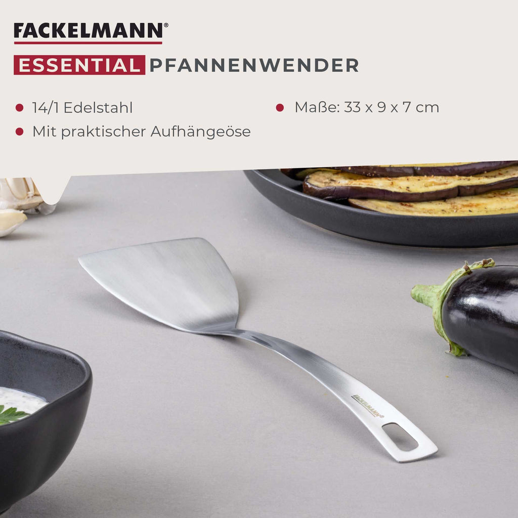 Nærbilde av overflate på Stekespade rustfritt stål 33 cm