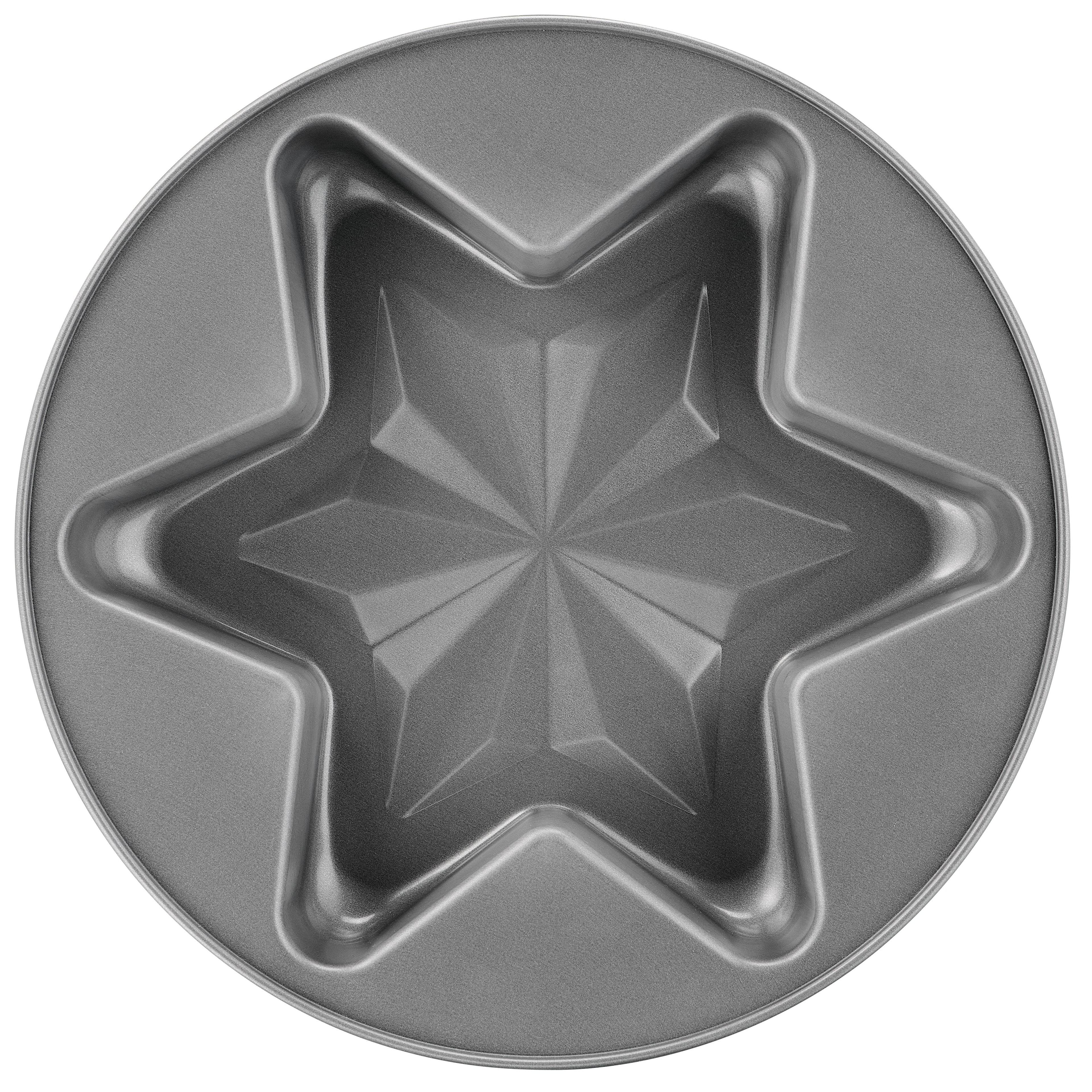 Stjerneform bakeform 28 cm non-stick med griperand bakside