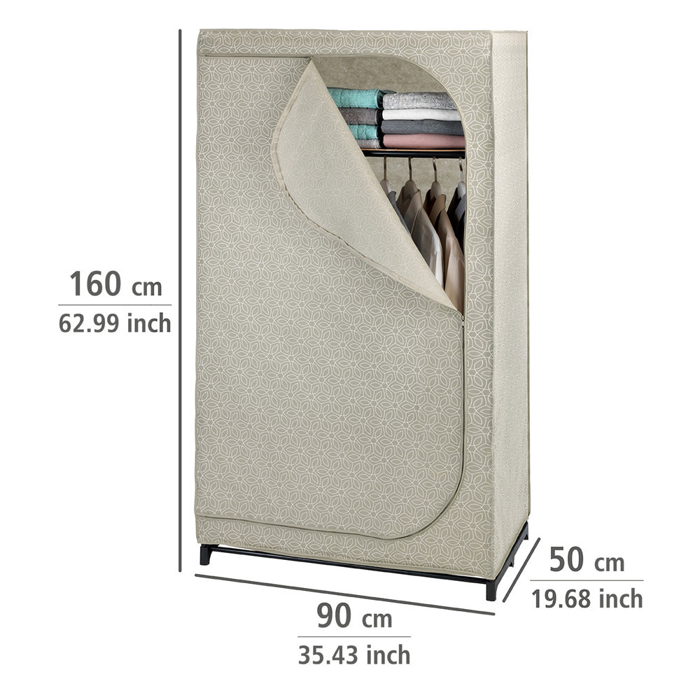 Montert Stoffgarderobe Balance med hylle sammenleggbar taupe i rom
