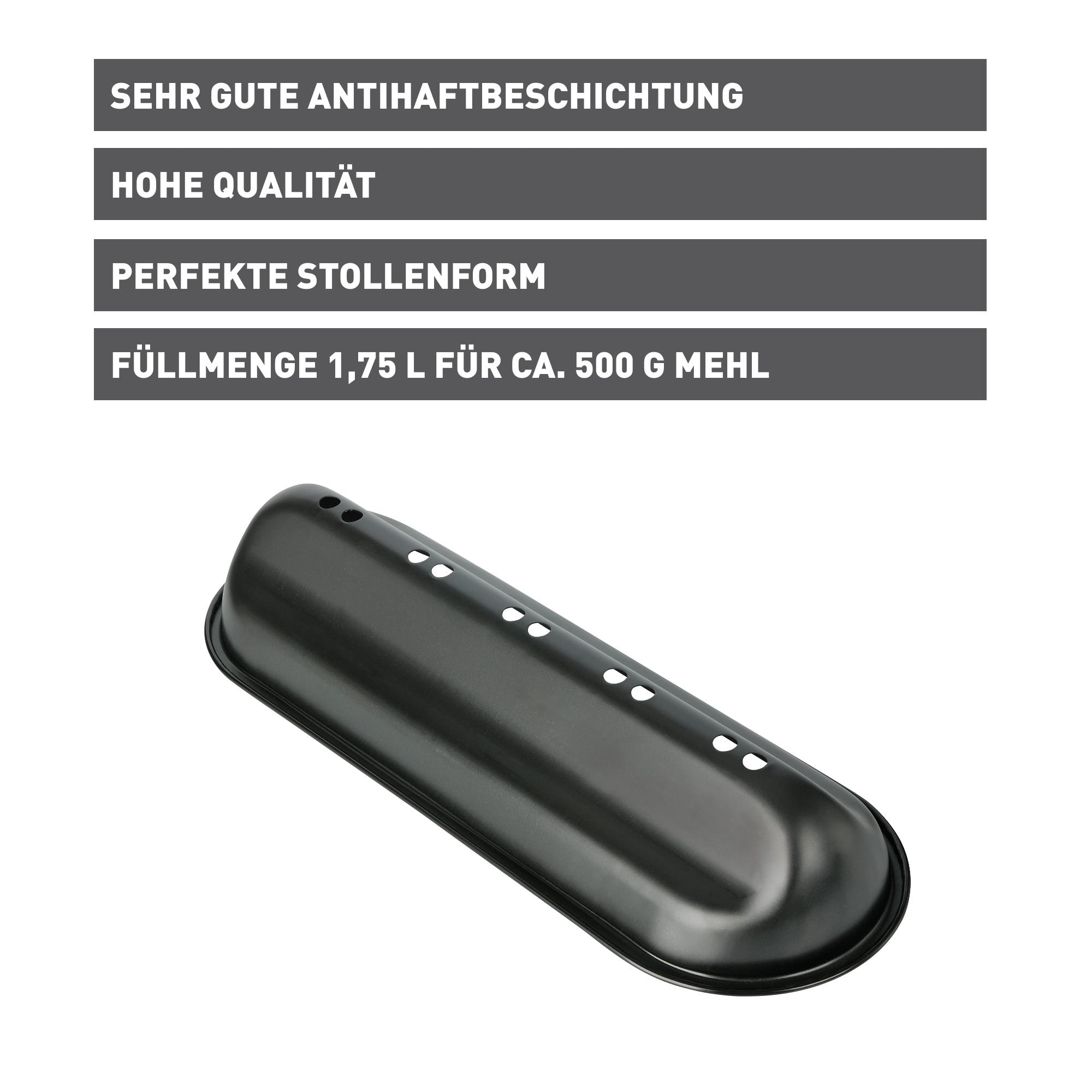 Nærbilde av non-stick belegg på Stollenform bakeform med hvelvet lokk 39,5x14 cm non-stick - Kaiser