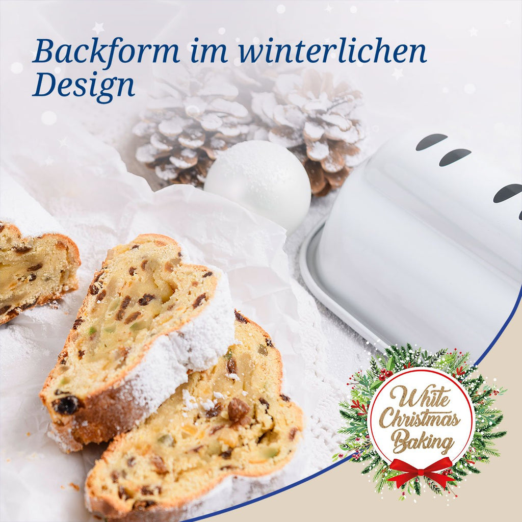 Detalj av kanten på Stollenform hvit til julestollen og julebakst - Dr. Oetker