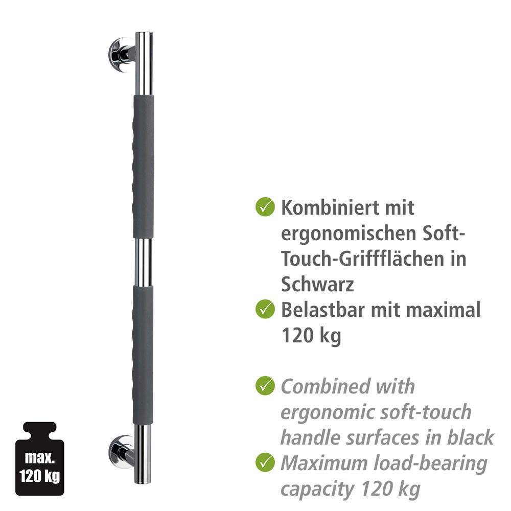 Detalj av overflate på støttehåndtak rustfritt stål 65,5 cm