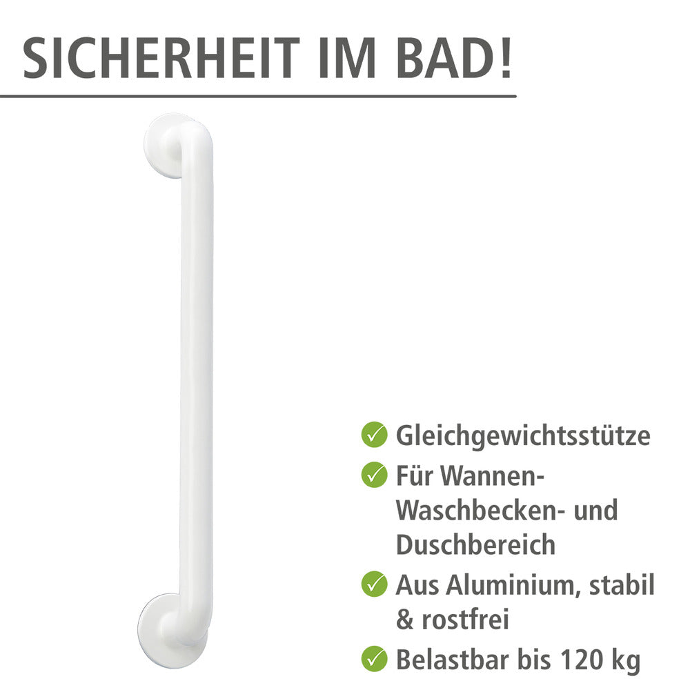 Støttehåndtak bad aluminium hvit 64,5 cm Secura bakside