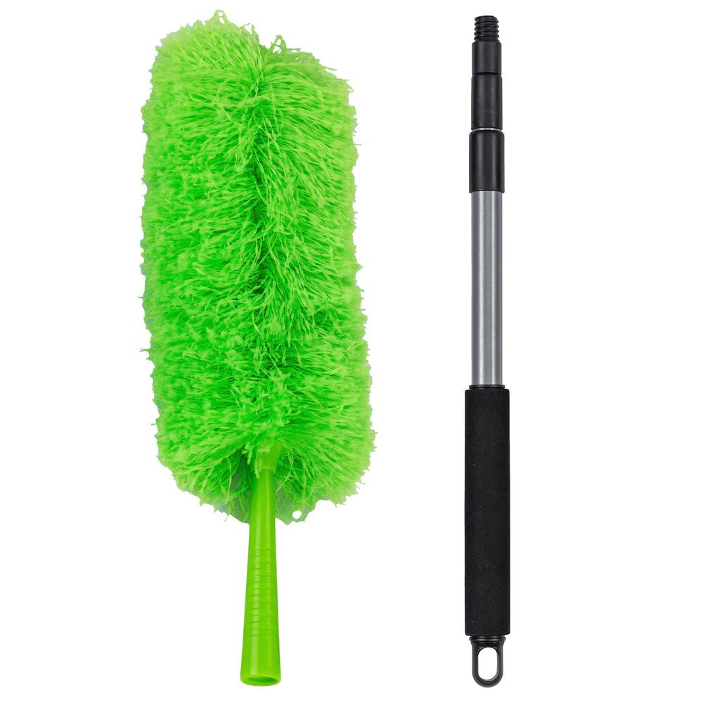 Støvkost mikrofiber med teleskopskaft 56-122 cm grønn - Maximex forfra