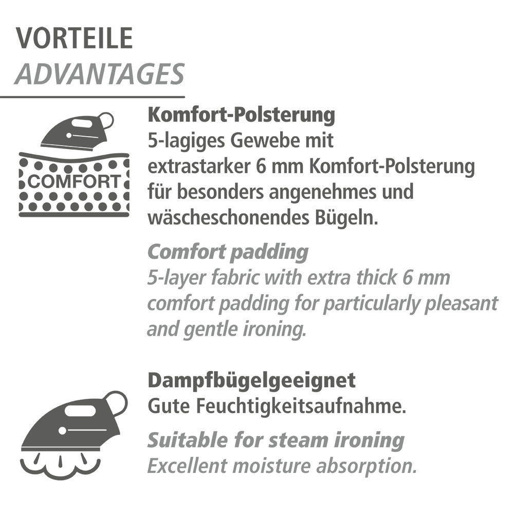 Montert Strykebretttrekk Air Comfort med hurtigstryksone 140 x 48 cm bomull på strykebrett
