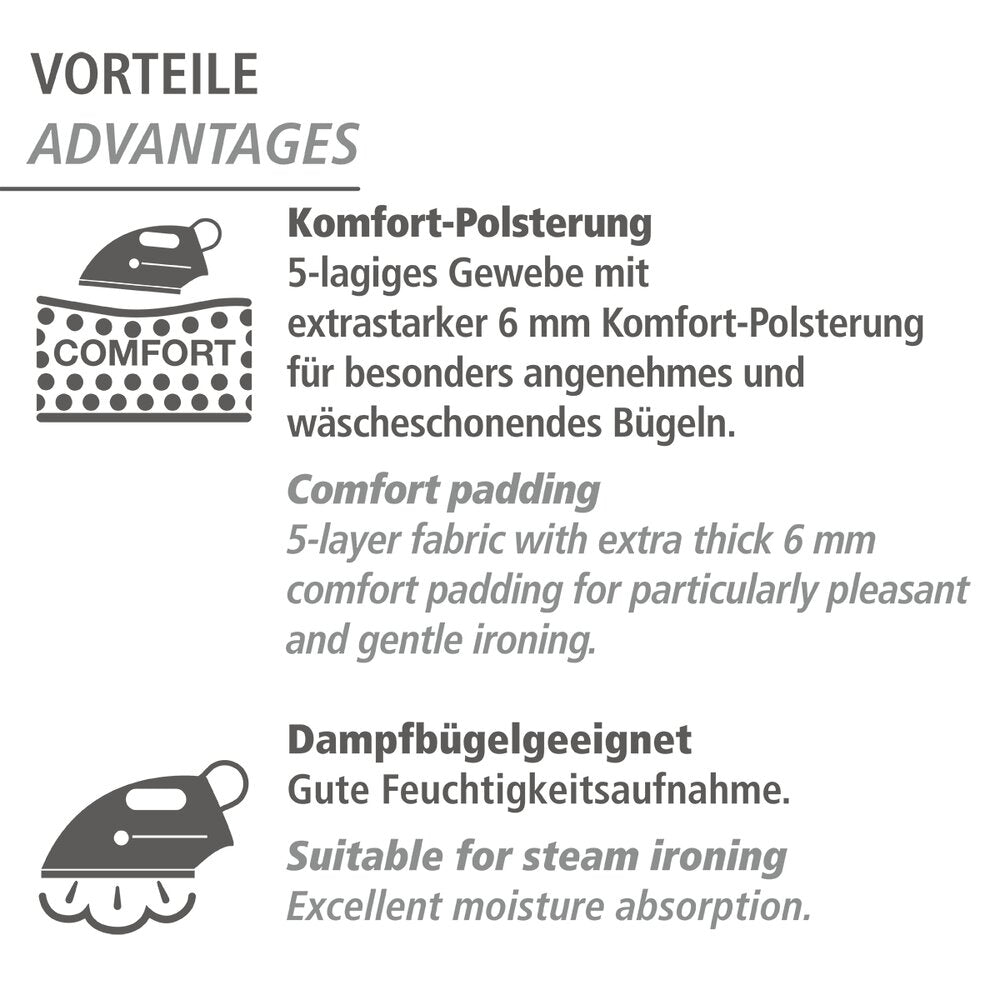 Nærbilde av stoff på Strykebretttrekk Air Comfort XL bomull blå
