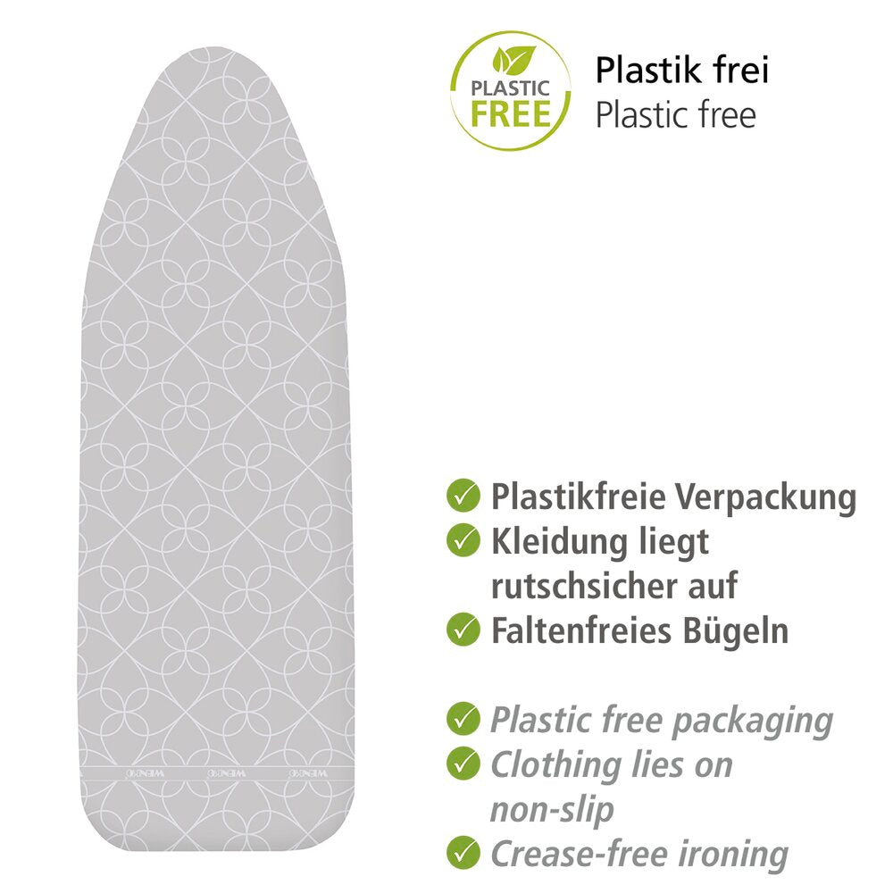 Strykebretttrekk aluminium M/L bomull 128×44 cm - WENKO sideprofil