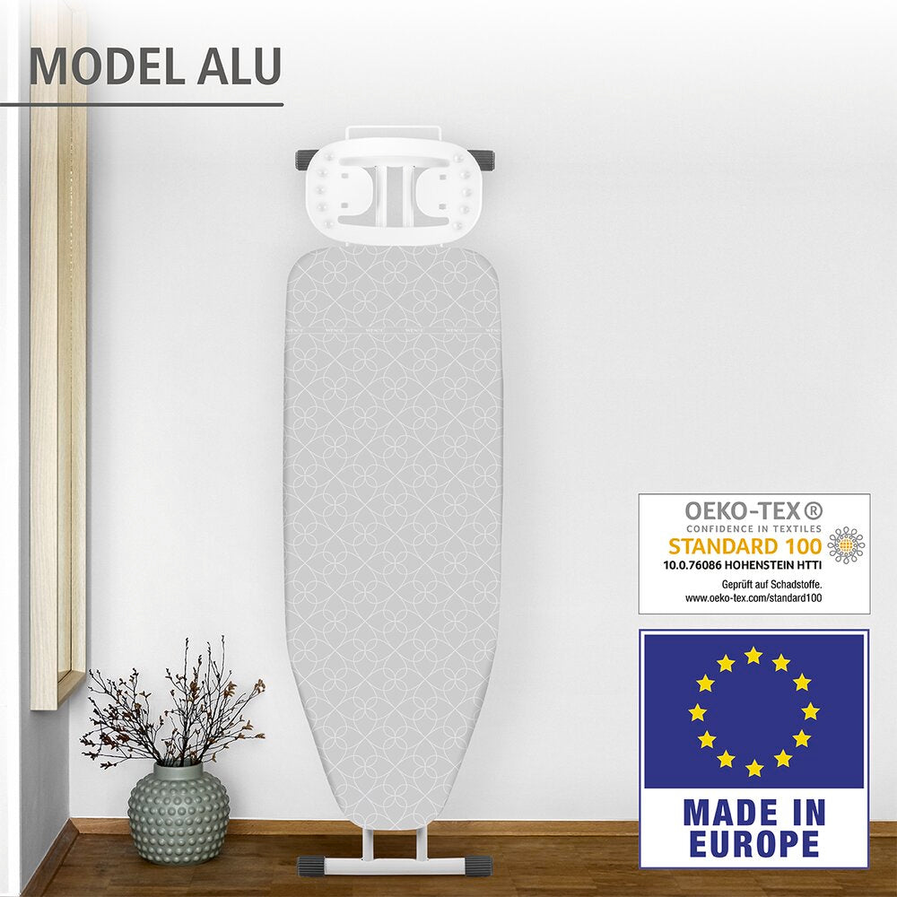 Strykebretttrekk aluminium S bomull 112×33 cm bakside