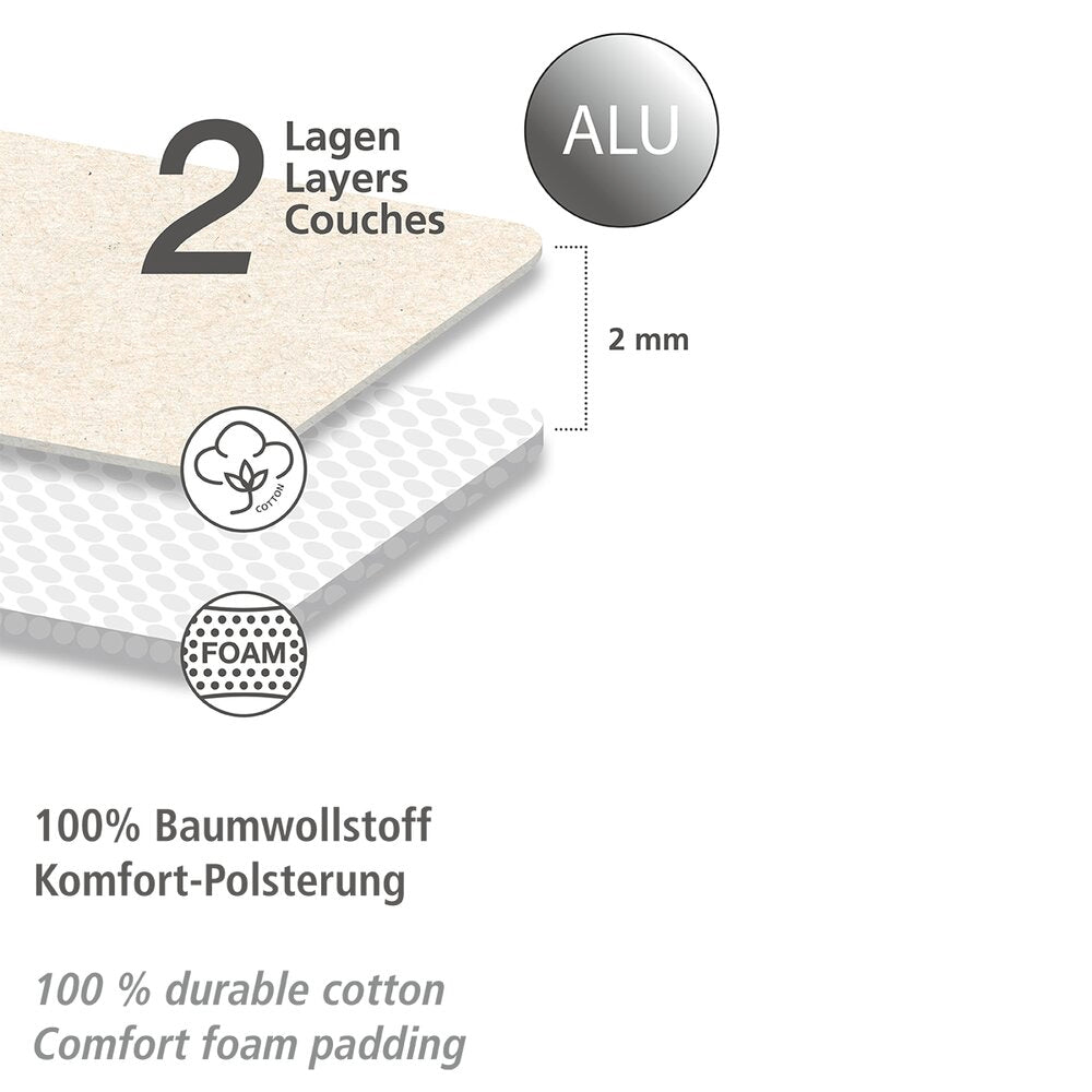 Nærbilde av Strykebretttrekk aluminium S bomull 112×33 cm aluminiumbelegg
