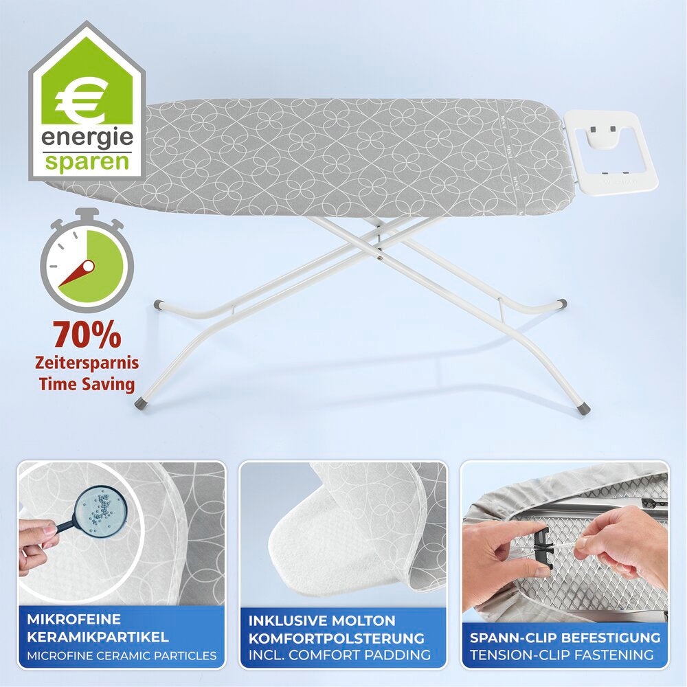 Nærbilde av mønster på Strykebretttrekk keramikk flerfarget bomull/polyester 131×47 cm - WENKO